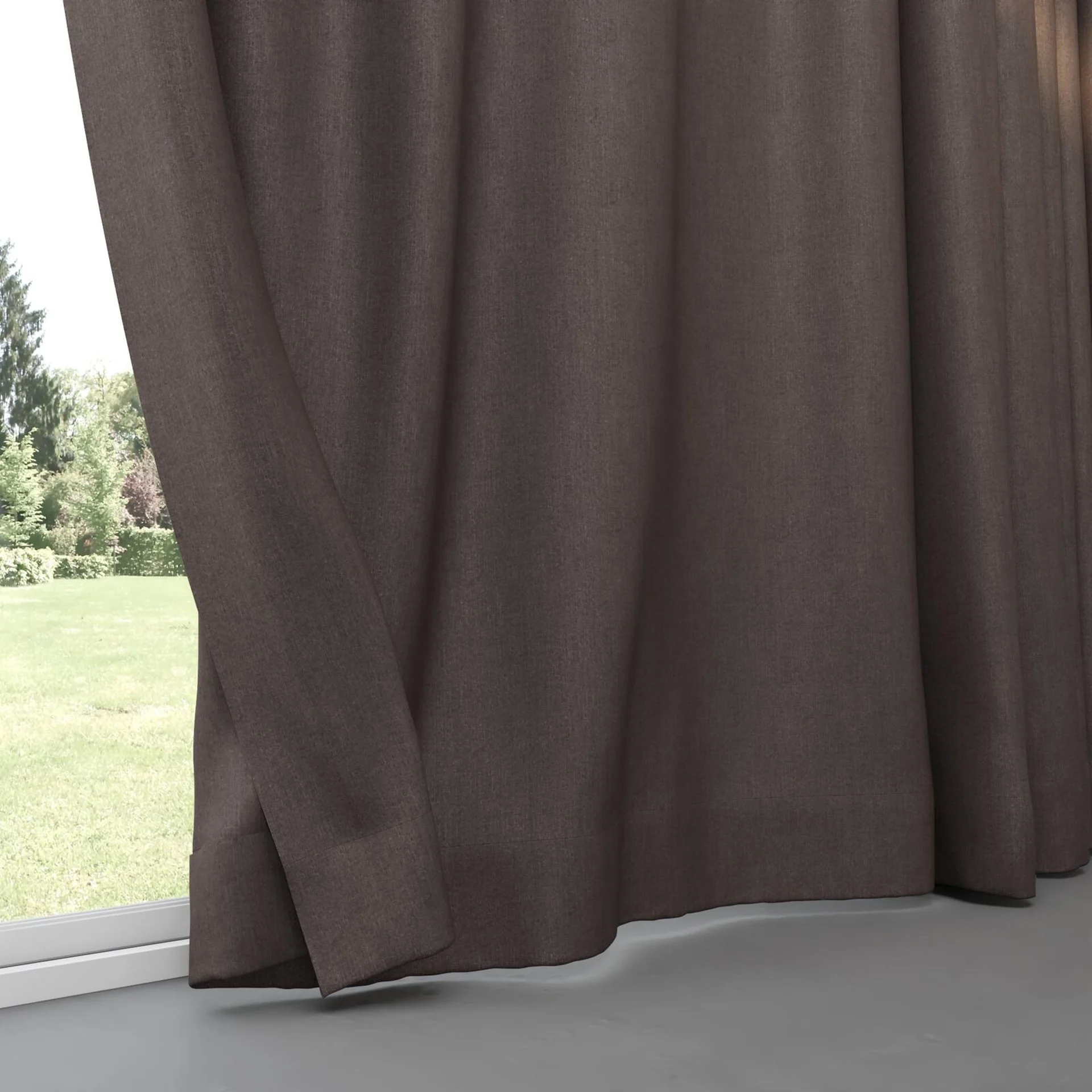 Bottom view of Cushy Chestnut, pinch pleat