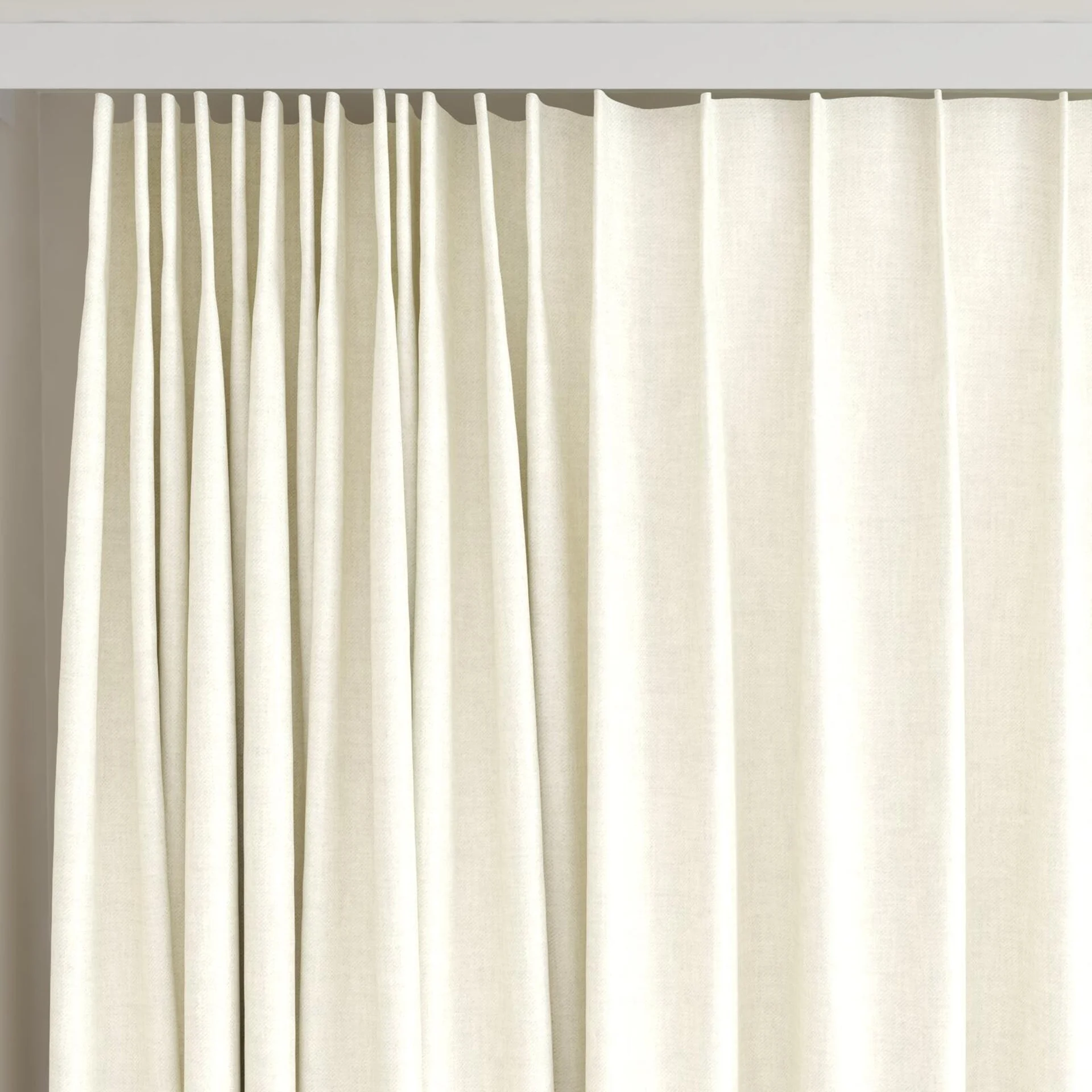 Top view of Perfecto Swan, on curtain rail