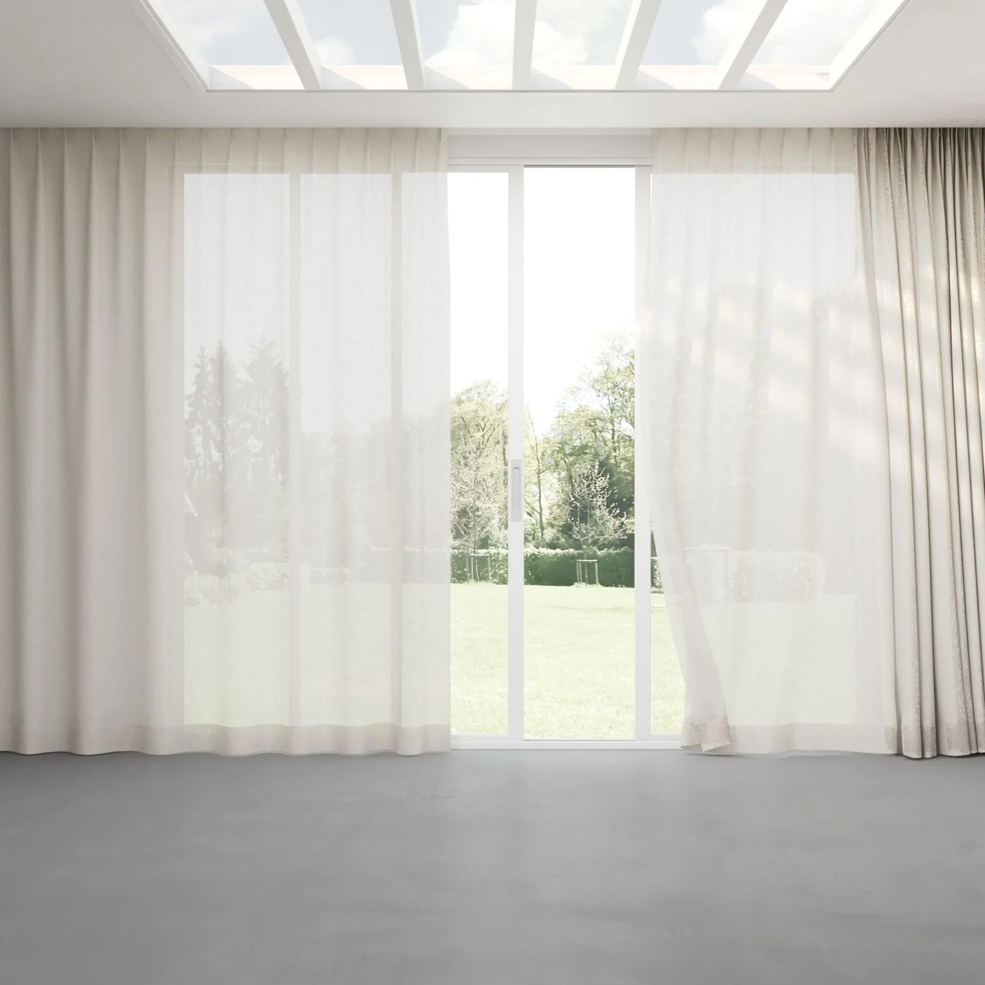 Full view of Balance Linen, pinch pleat