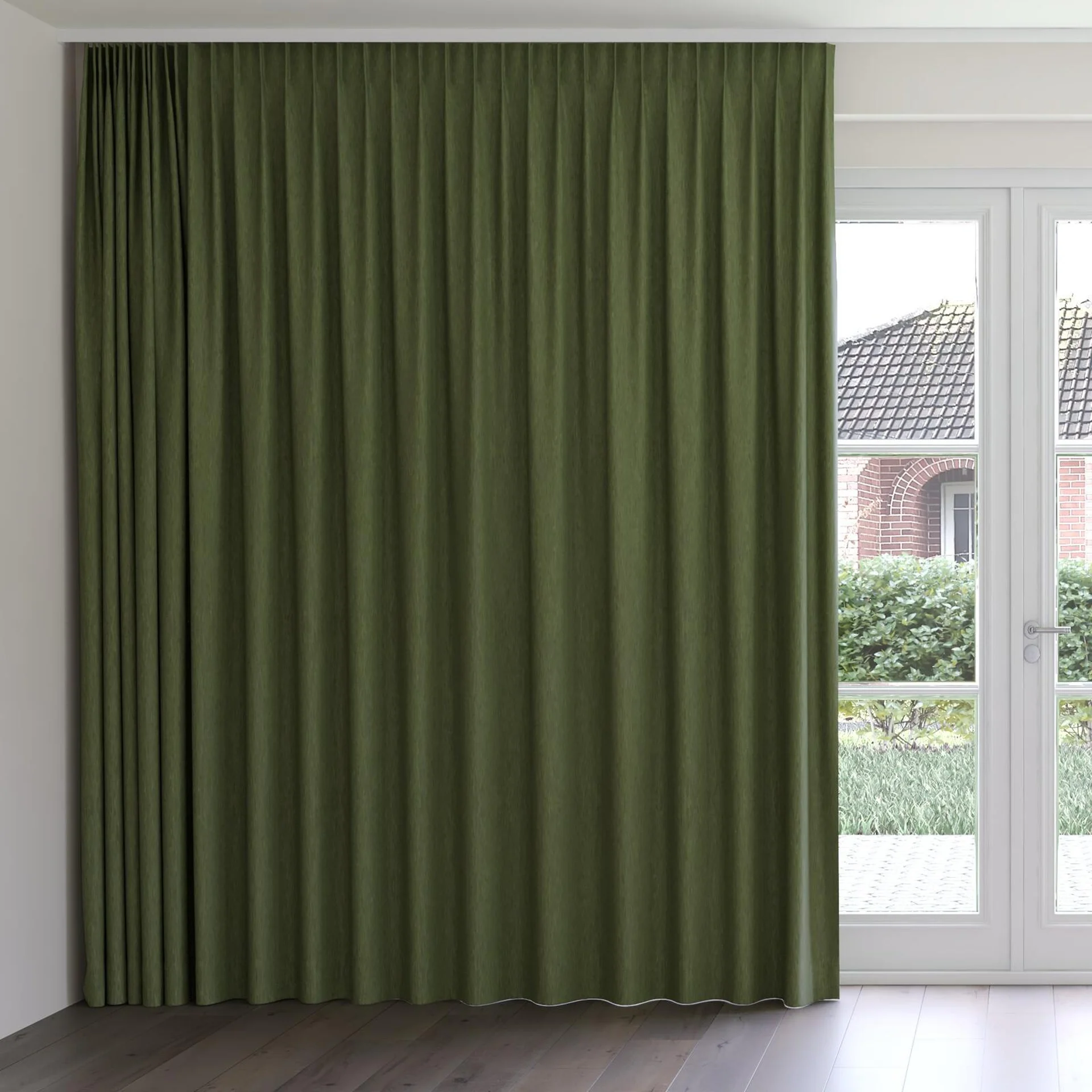 Front view of Tuxedo Cactus, on curtain rail