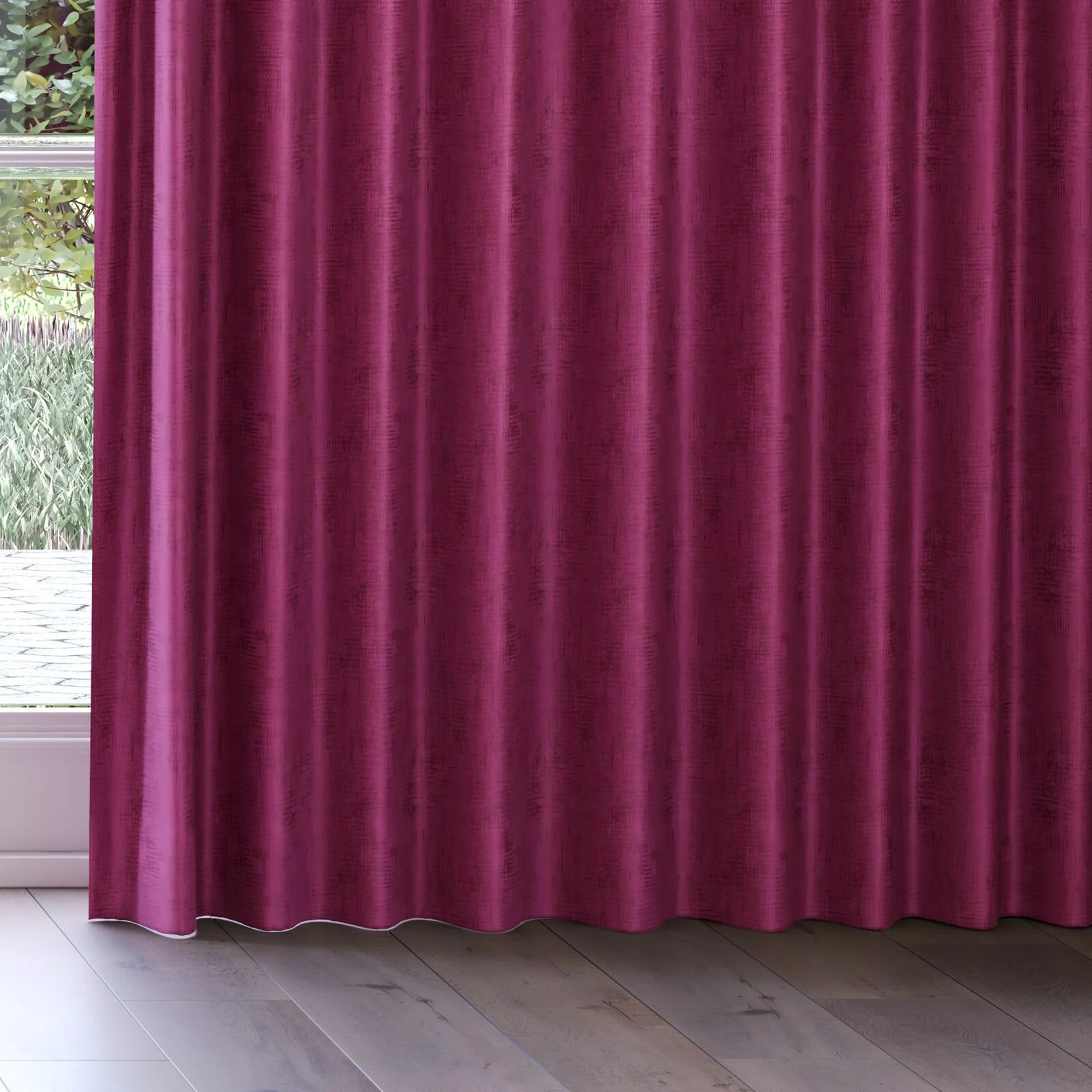 Bottom view of Gloria Peony, on curtain rail