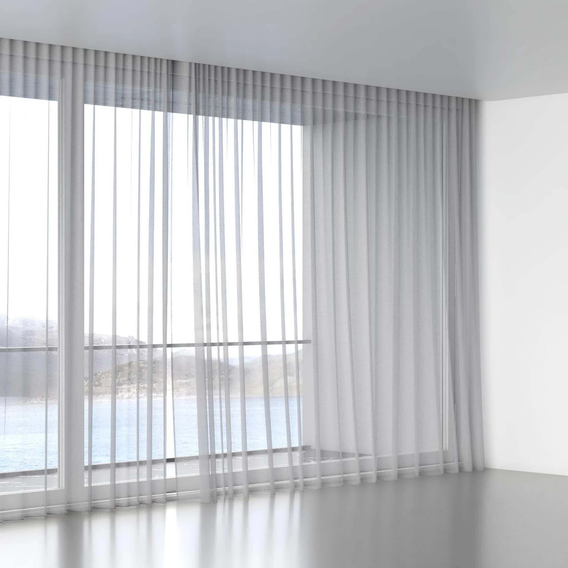 Full view of Graceful Zinc, wave pleat