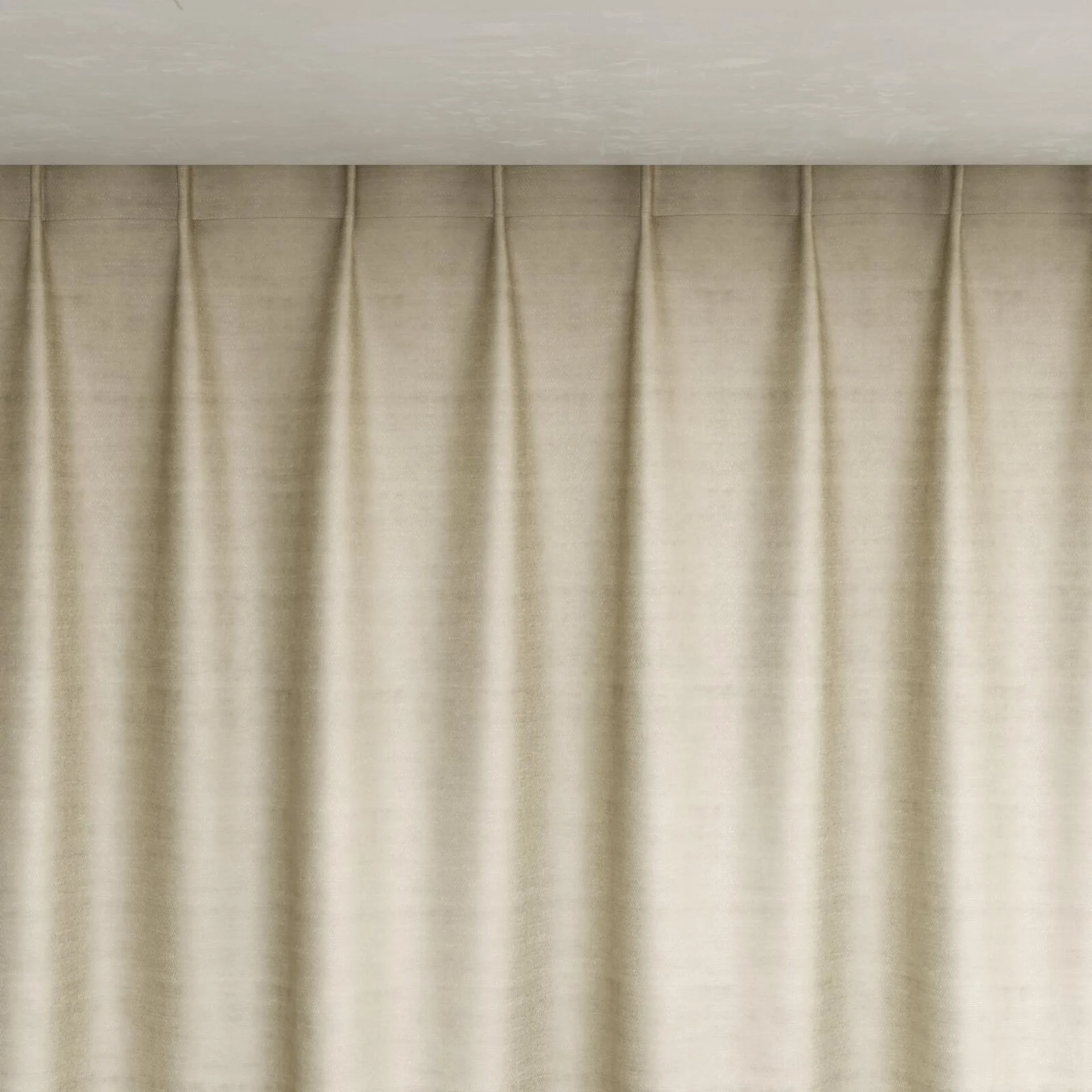 Top view of Zircon Linen, pinch pleat