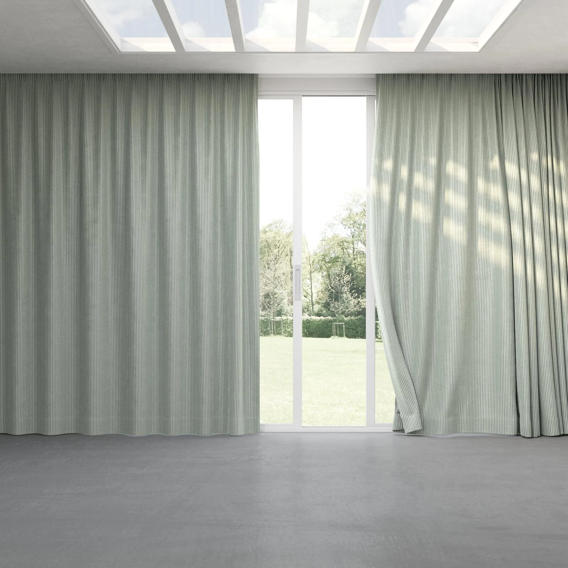 Full view of Embrace Mint, pinch pleat
