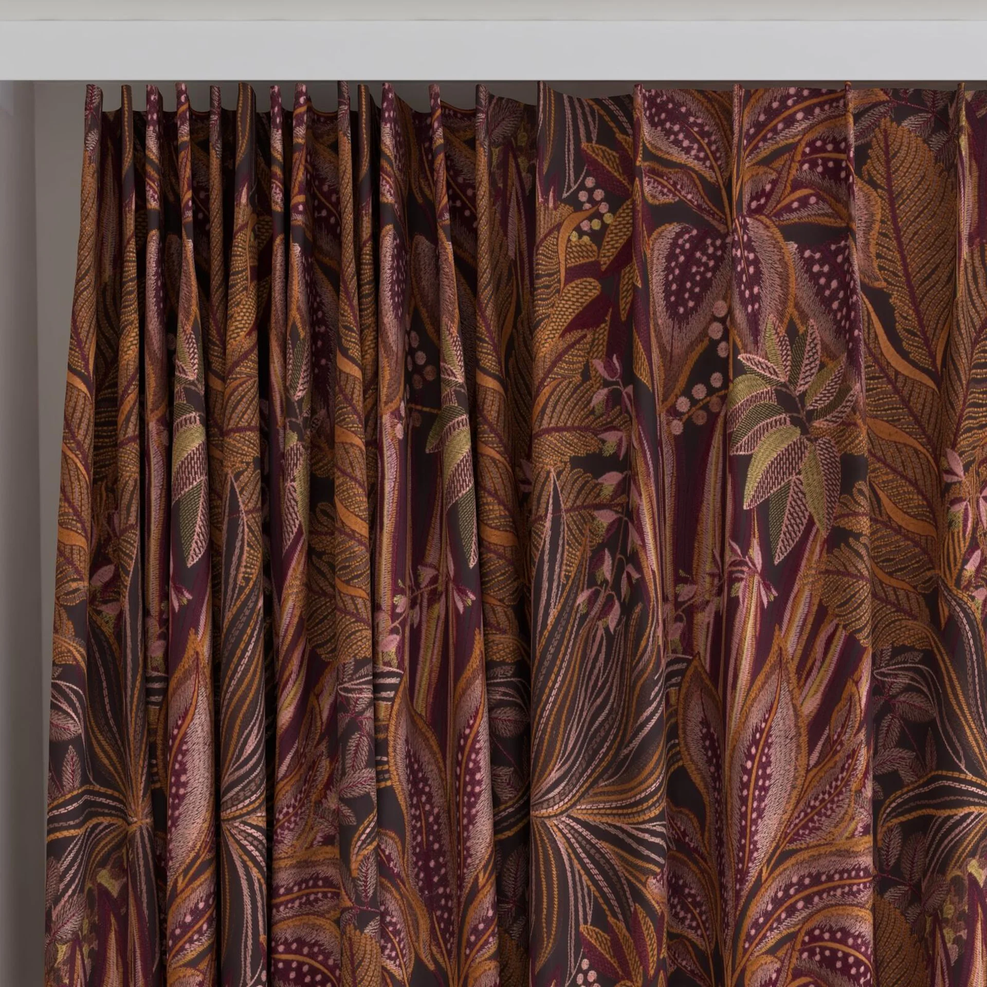 Top view of Jungle Room Muscat, on curtain rail