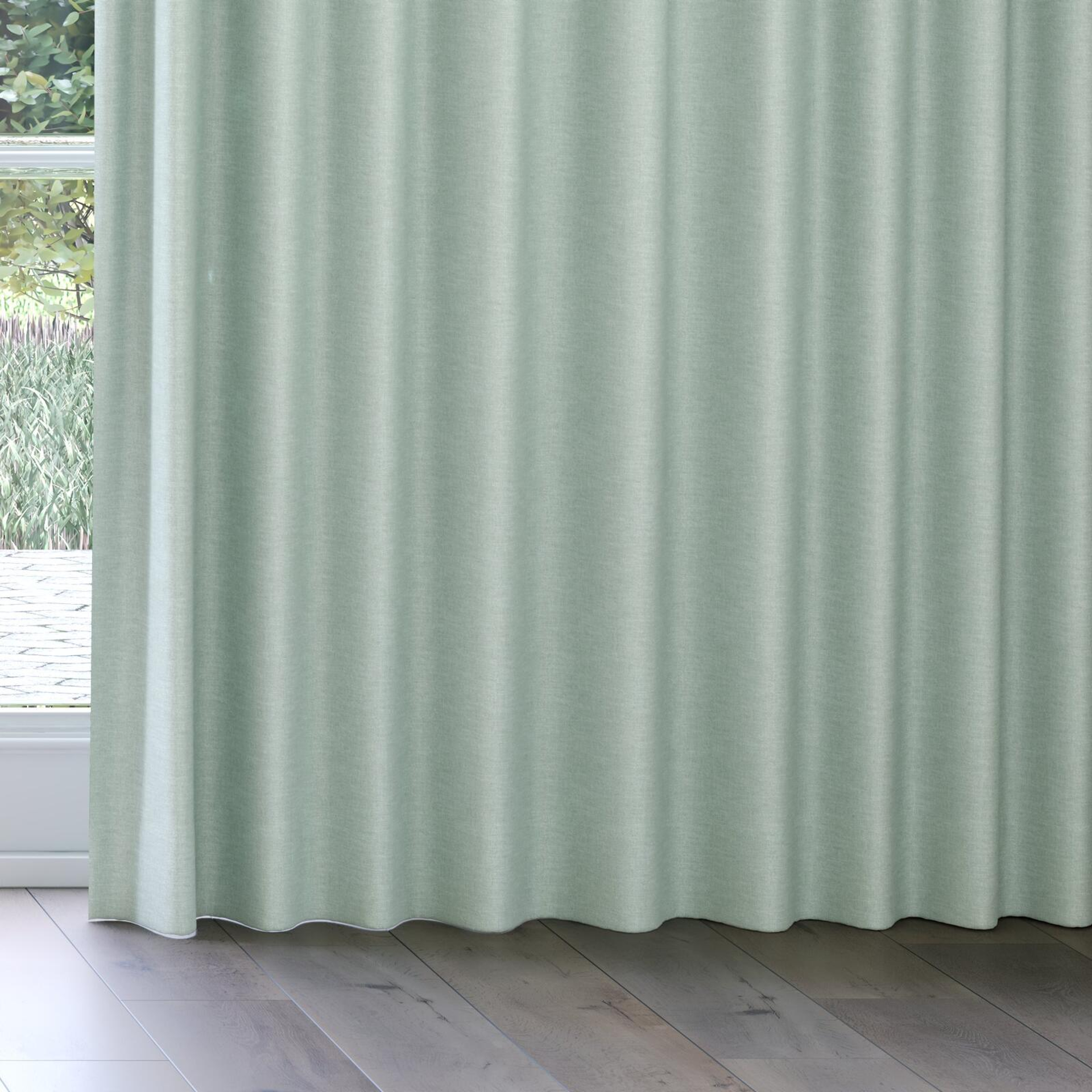 Bottom view of Casual Oasis, on curtain rail