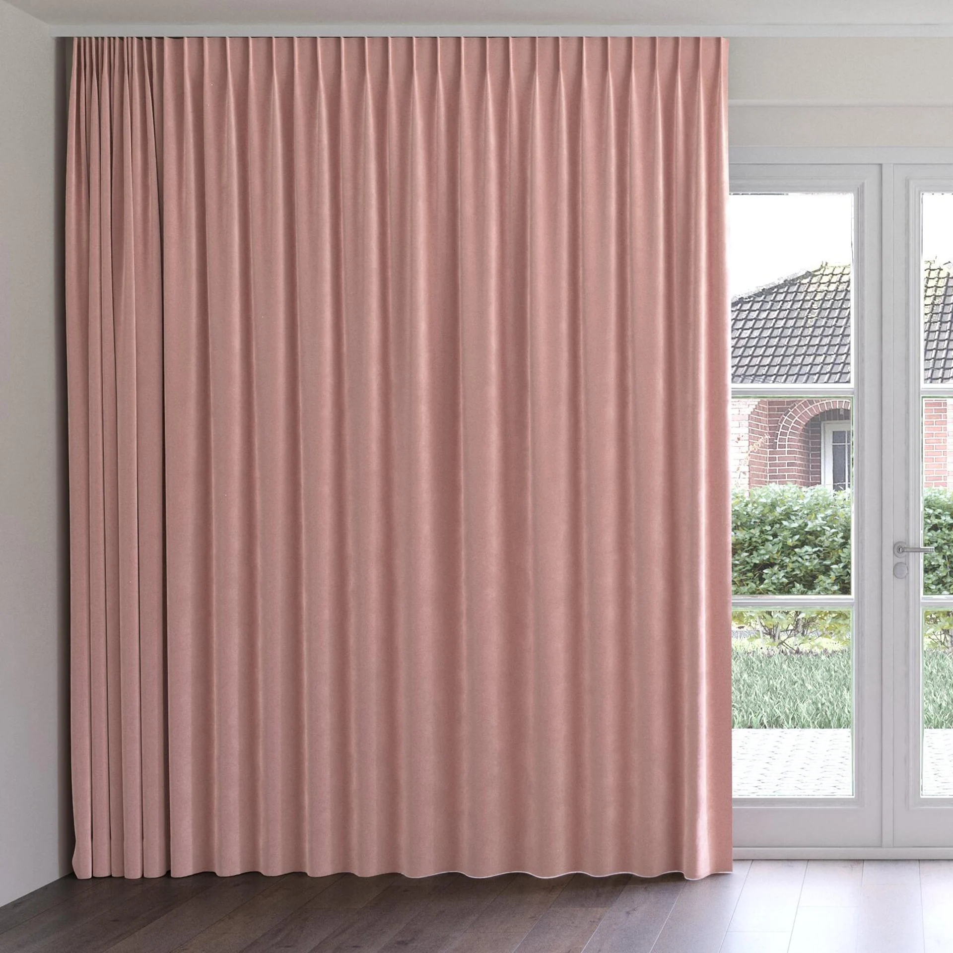 Front view of Verbier Petal, on curtain rail