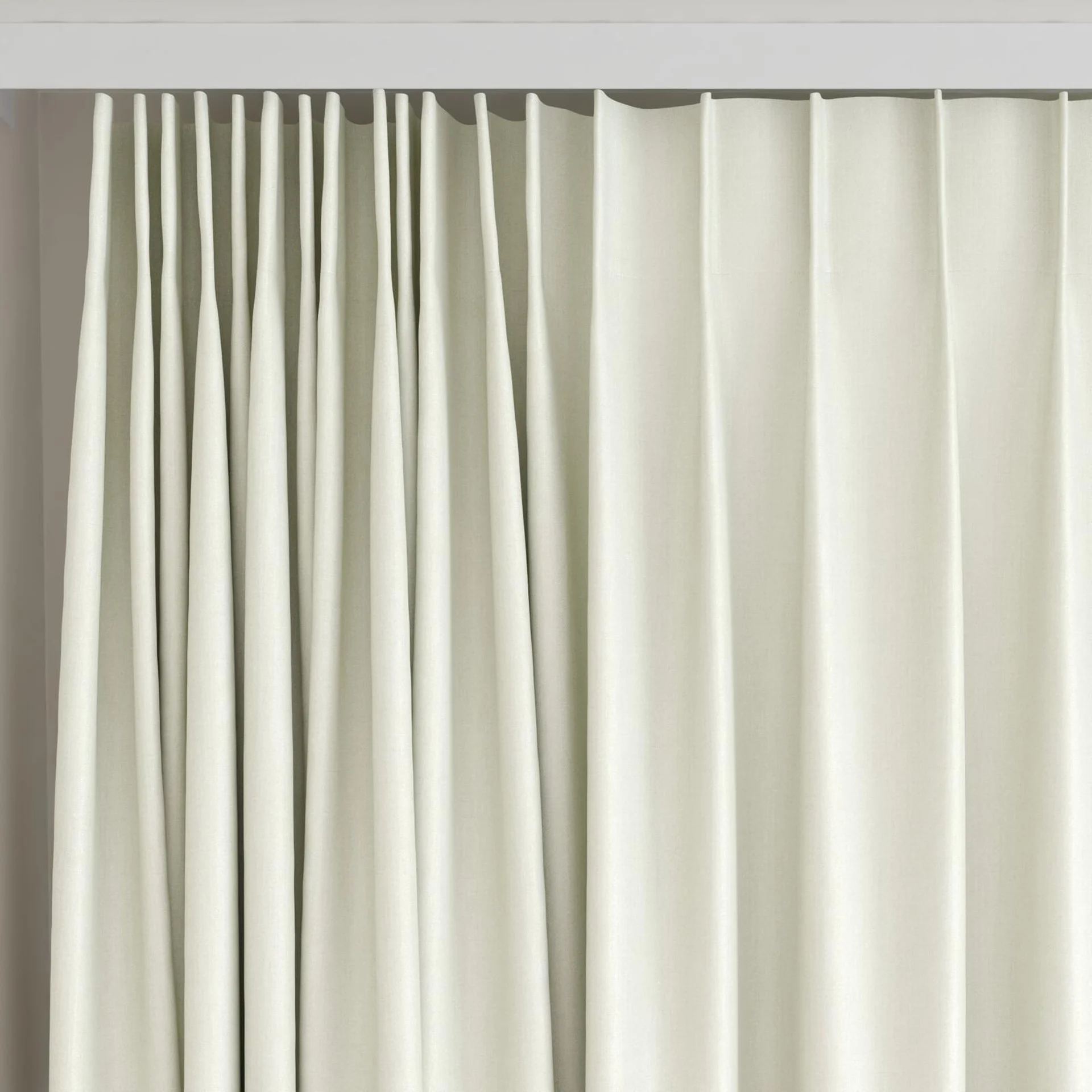 Top view of Kidglove Cream, on curtain rail