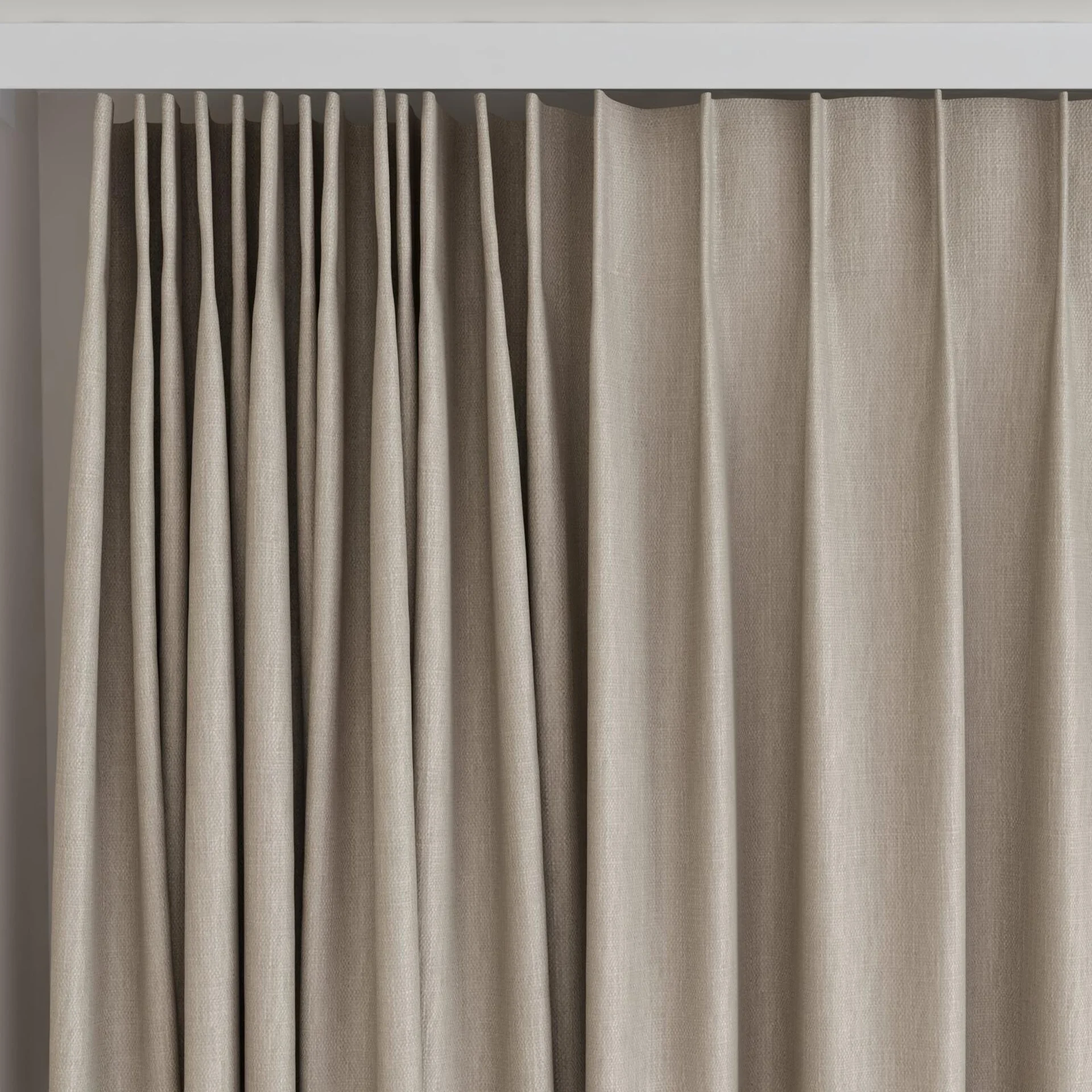 Top view of Cordoba Earth, on curtain rail