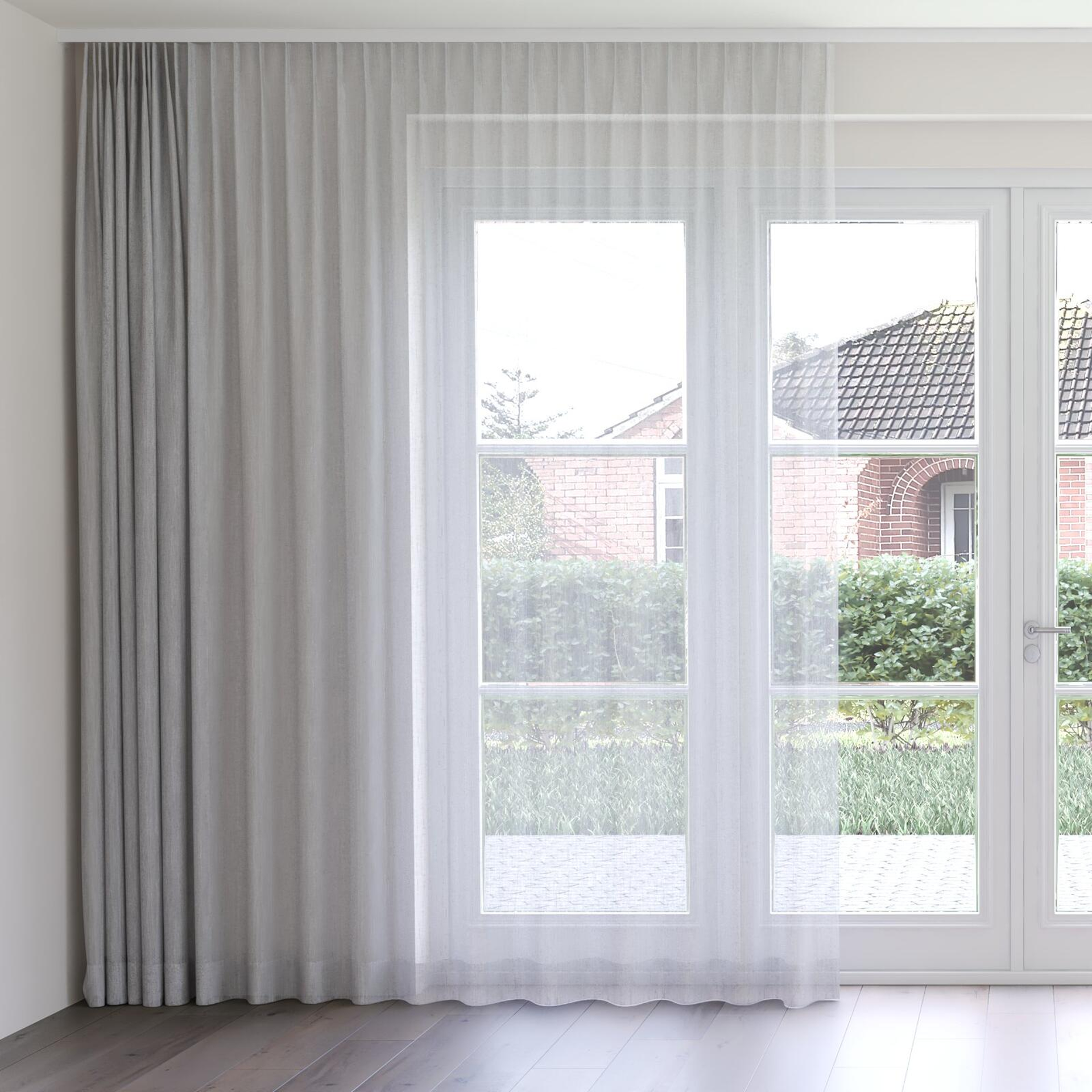 Front view of Sonata Shale, on curtain rail