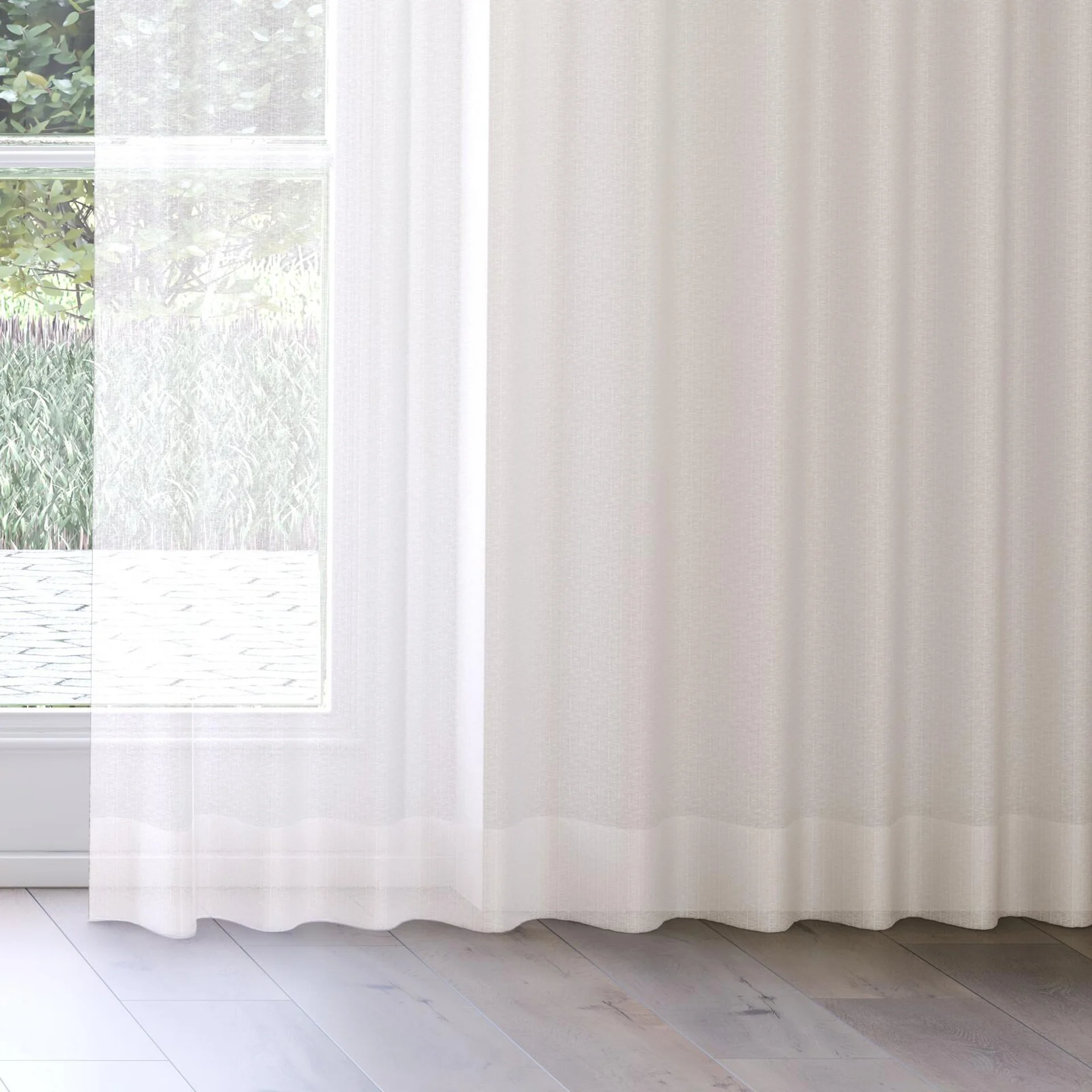 Bottom view of Nikau Sand, on curtain rail
