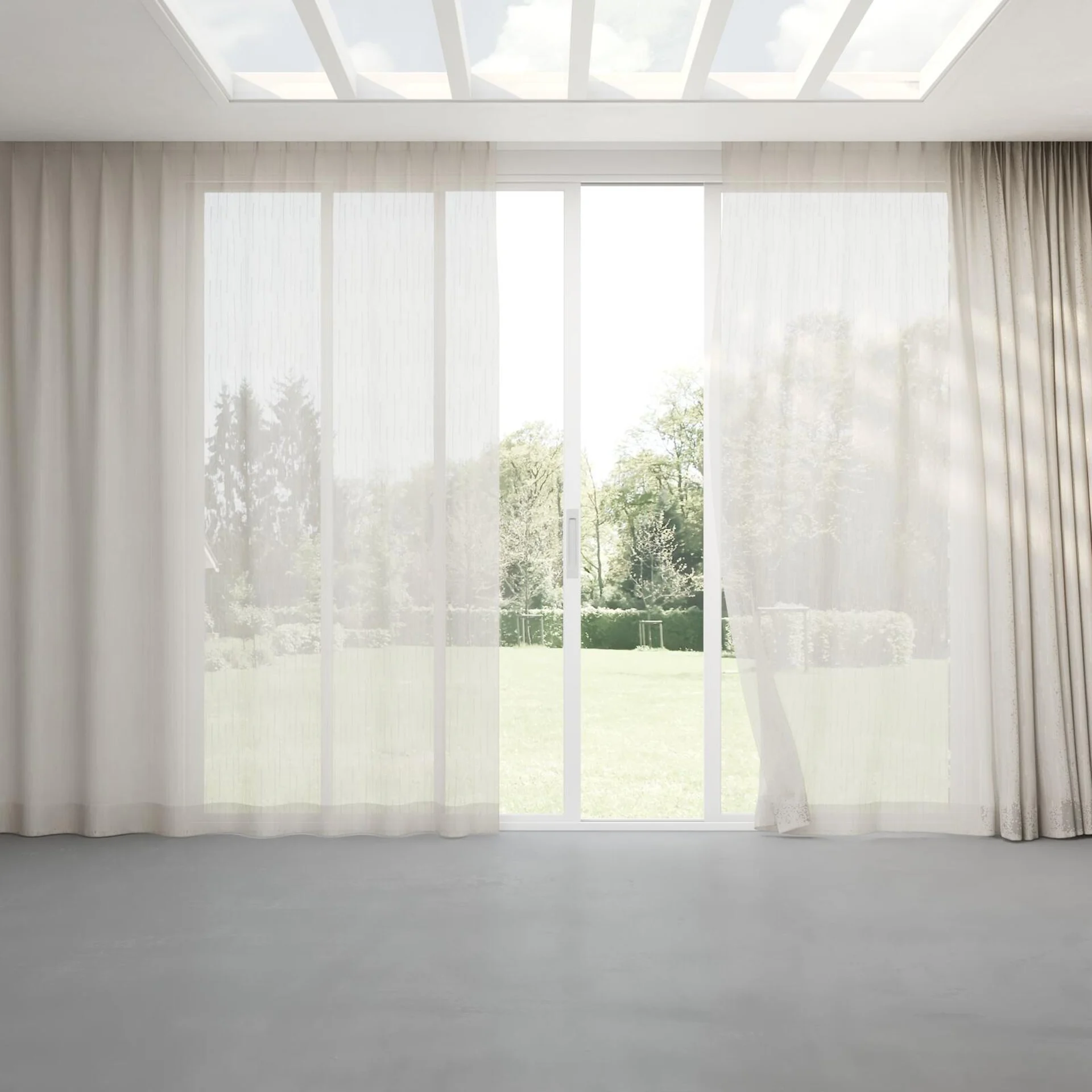 Full view of Salento Whitewash, pinch pleat