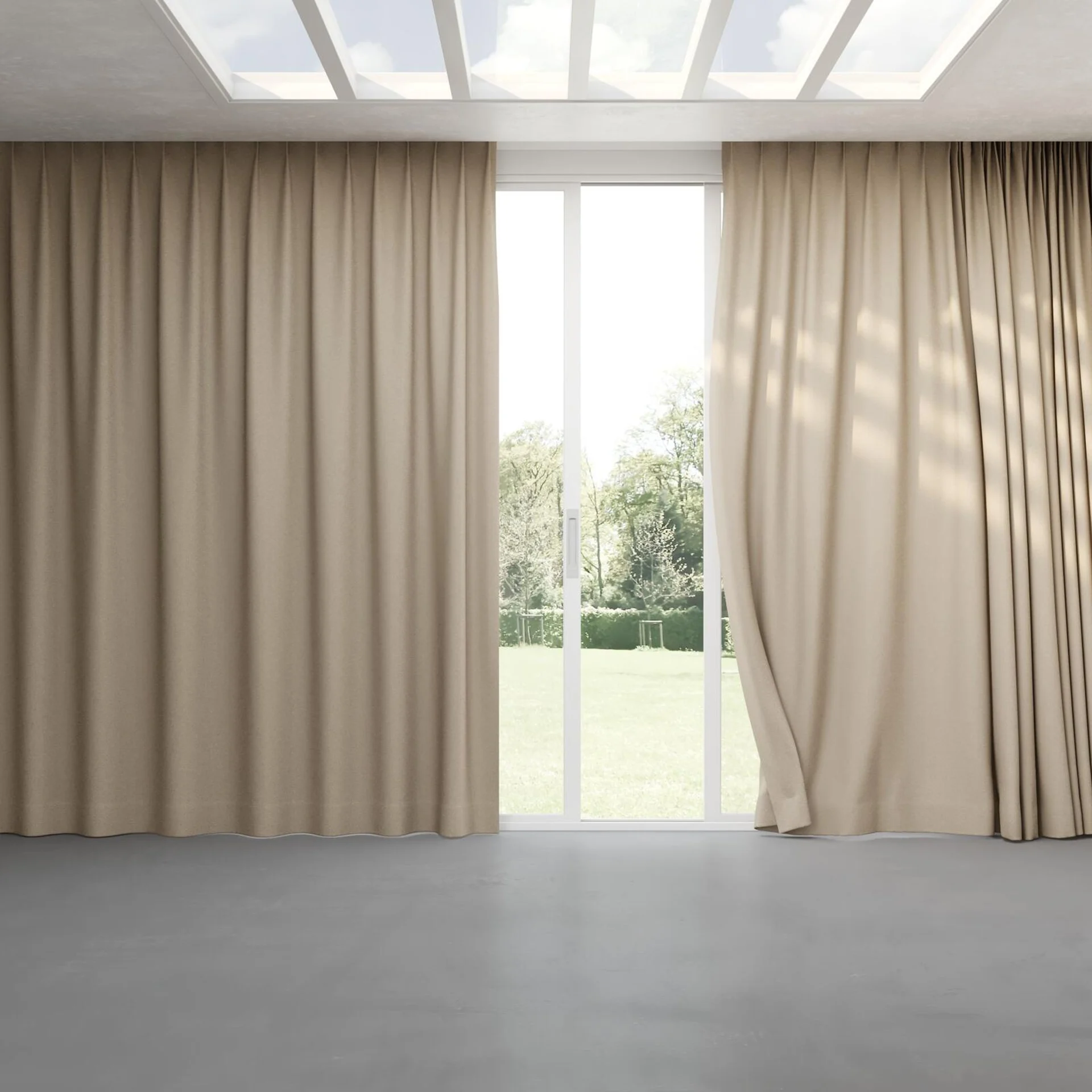 Full view of Maharaja II Tussah, pinch pleat