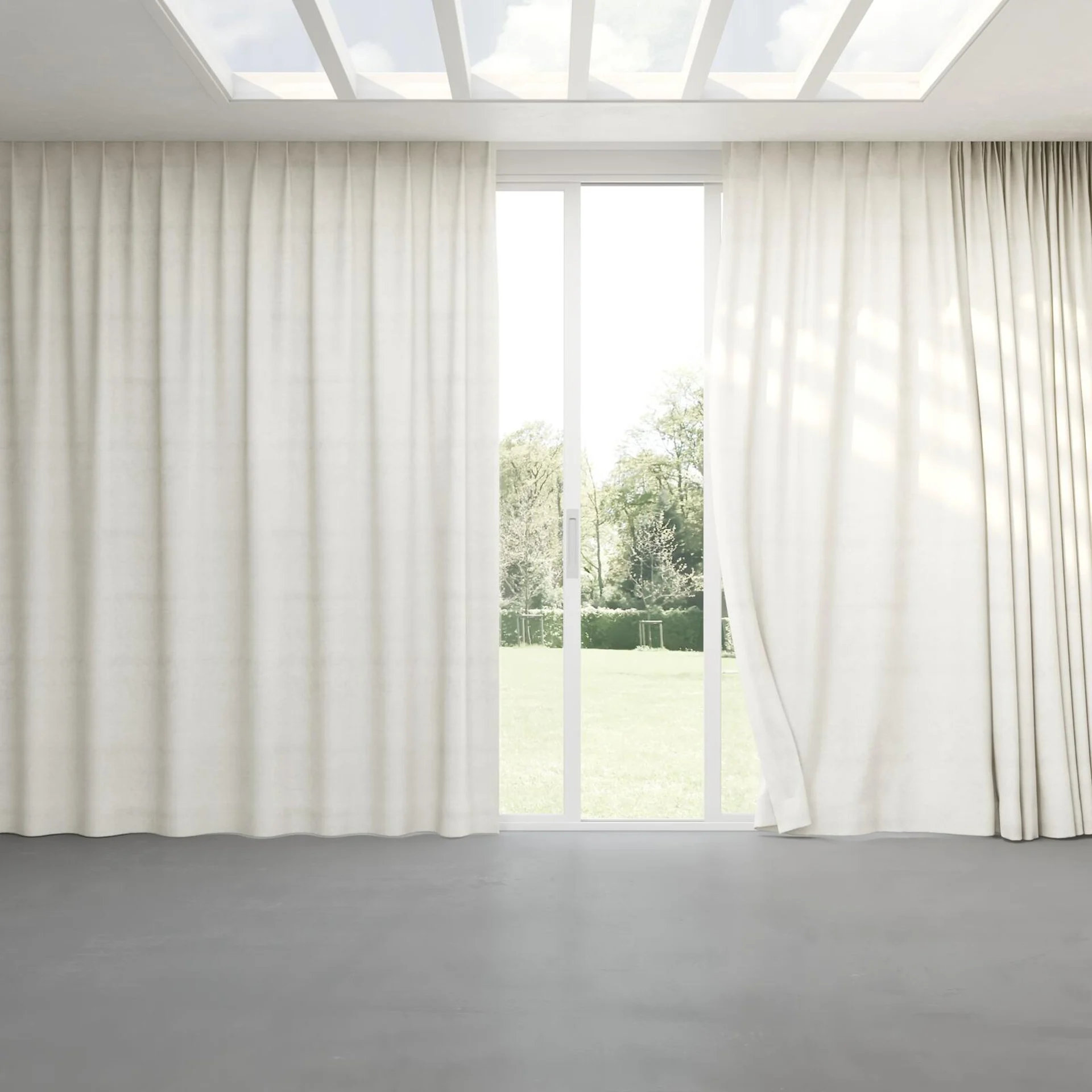 Full view of Baron Marble, pinch pleat