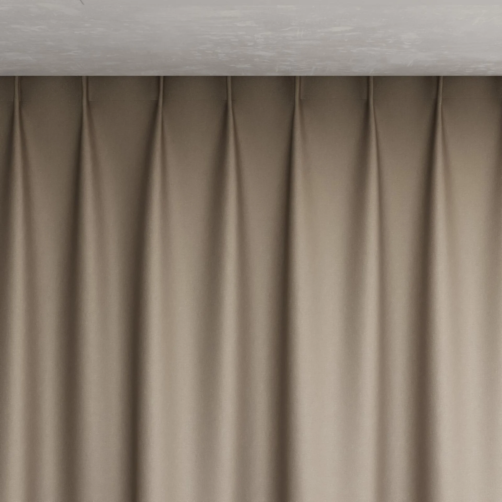 Top view of Heron Sepia, pinch pleat
