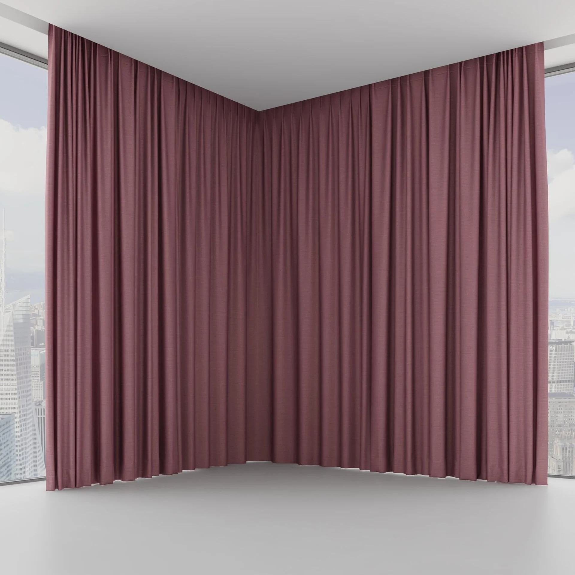 Front view of Linex Boudoir, on hidden rail