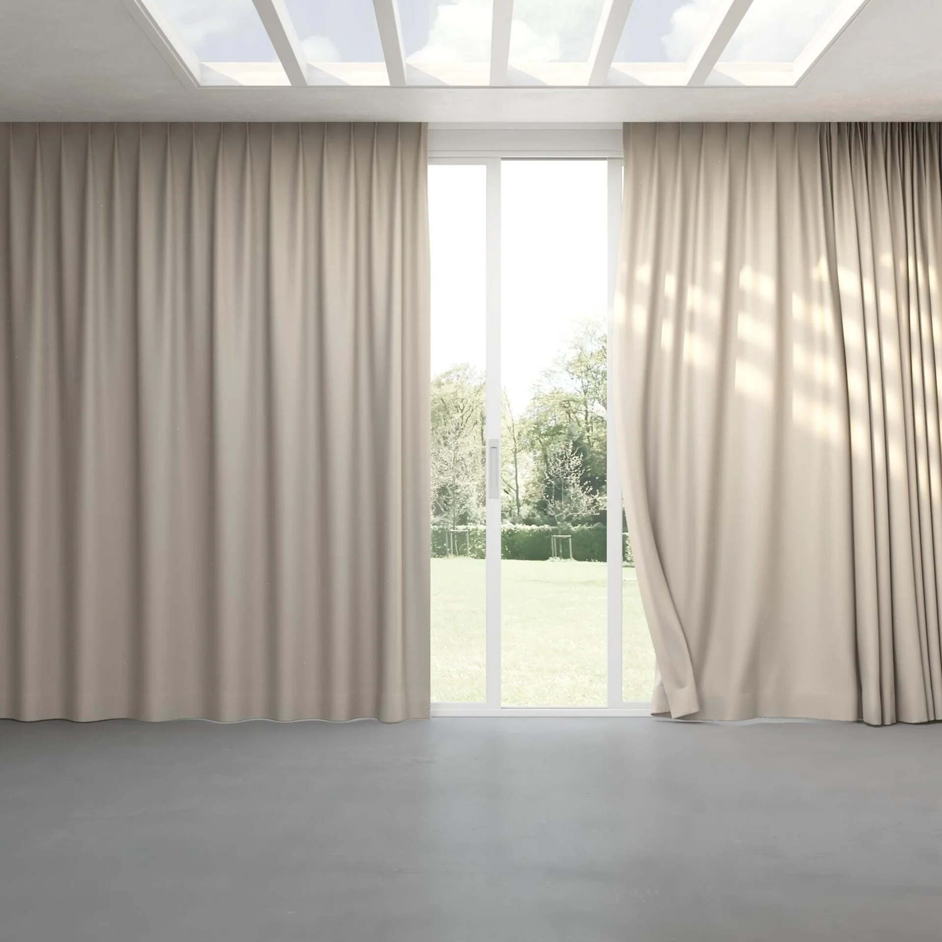 Full view of Excel Chinchilla, pinch pleat