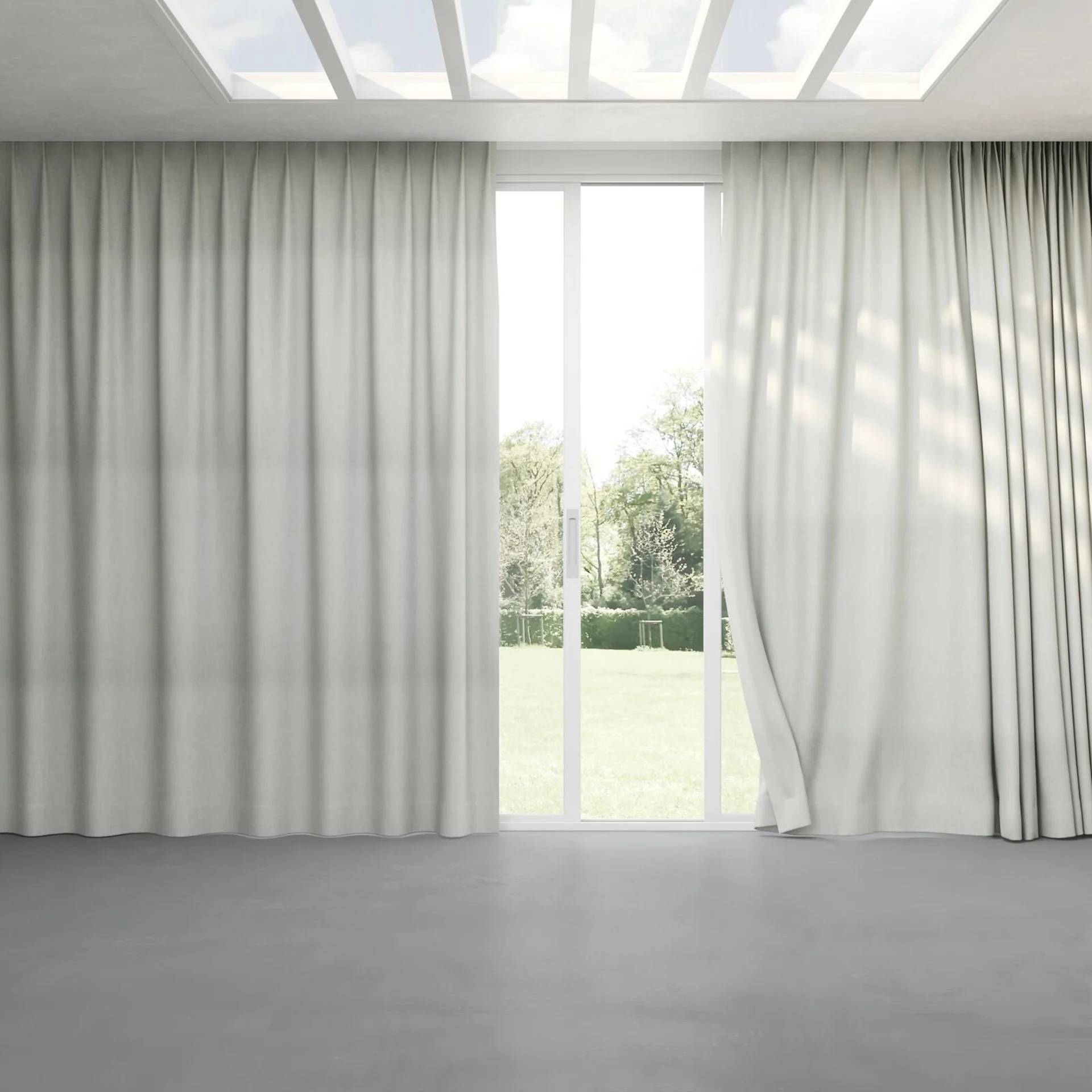 Full view of Lexicon Duckegg, pinch pleat