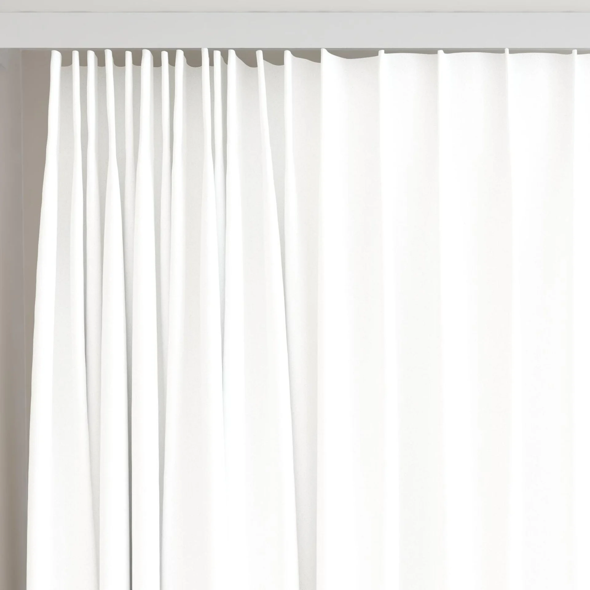 Top view of Excel Snow, on curtain rail