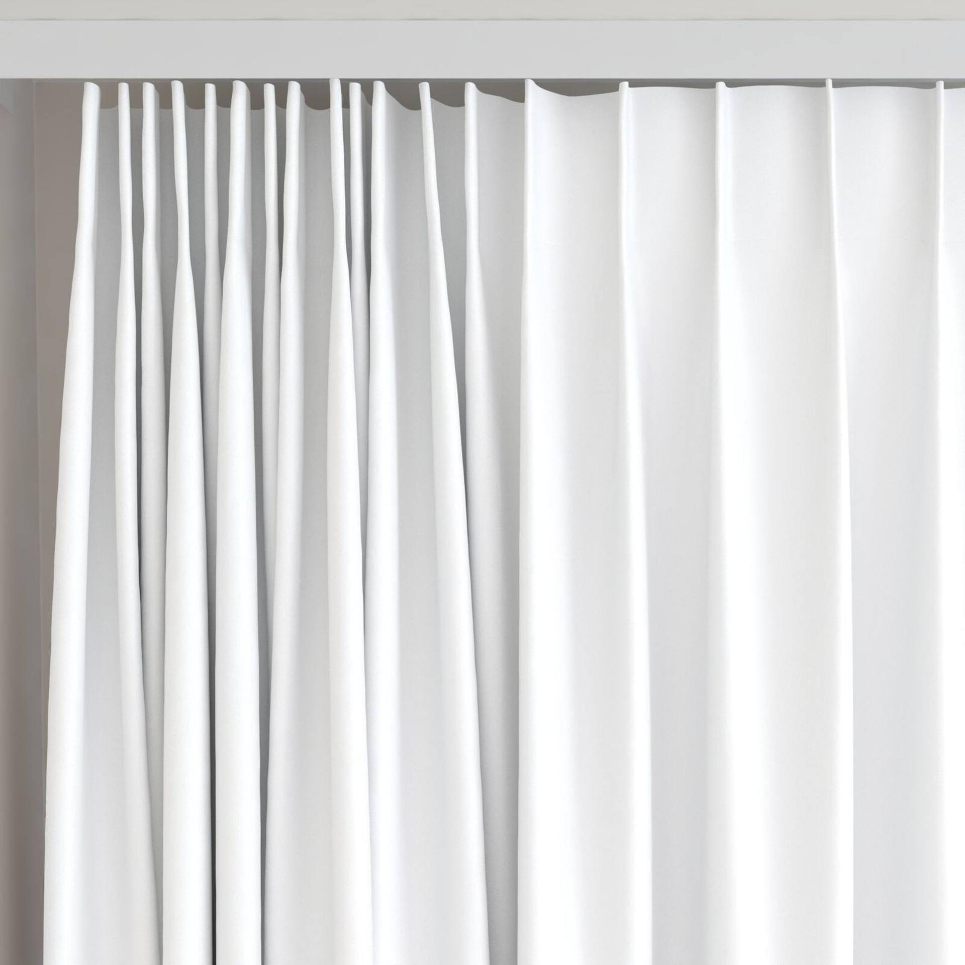 Top view of Woolskin Swan, on curtain rail