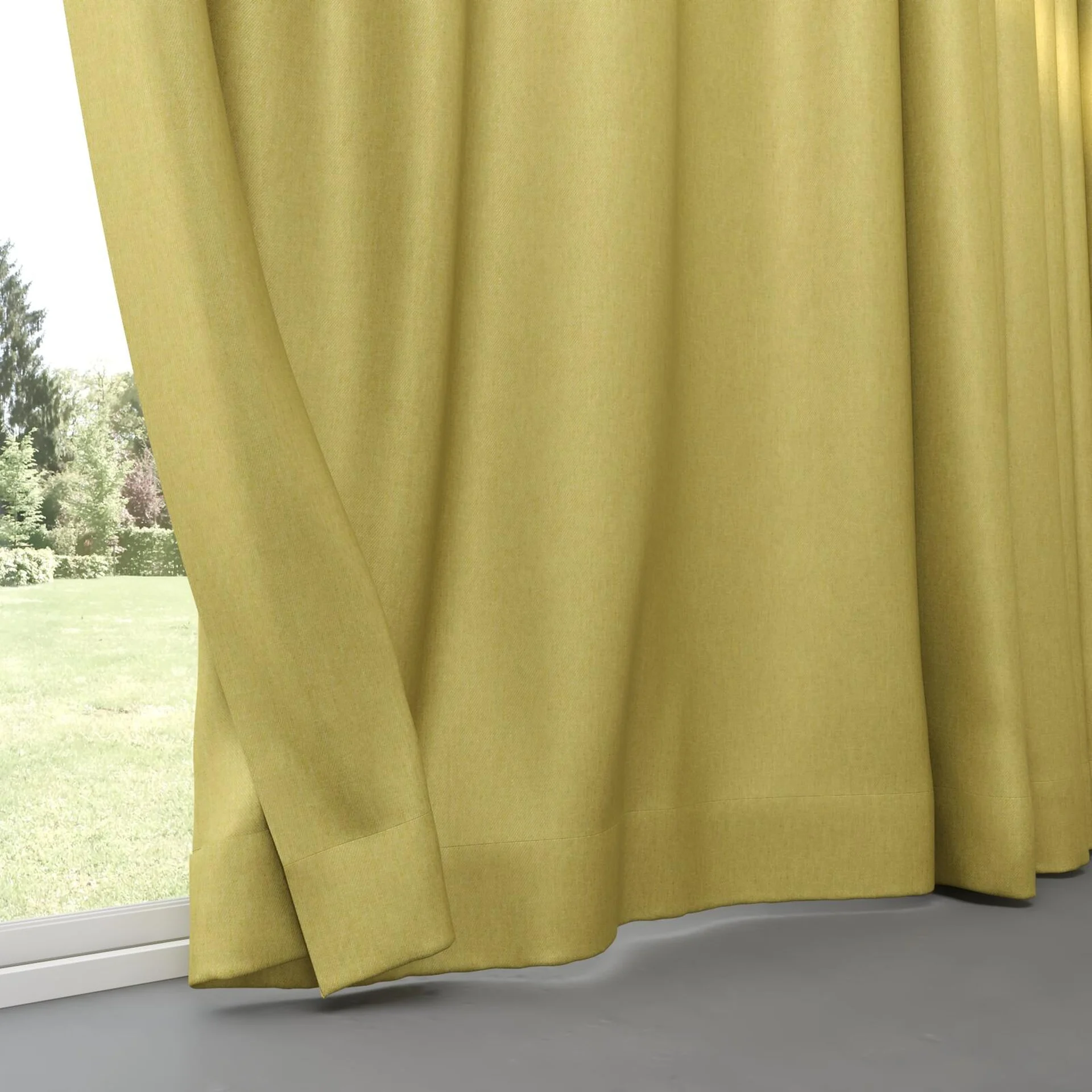 Bottom view of Fiji Linden, pinch pleat