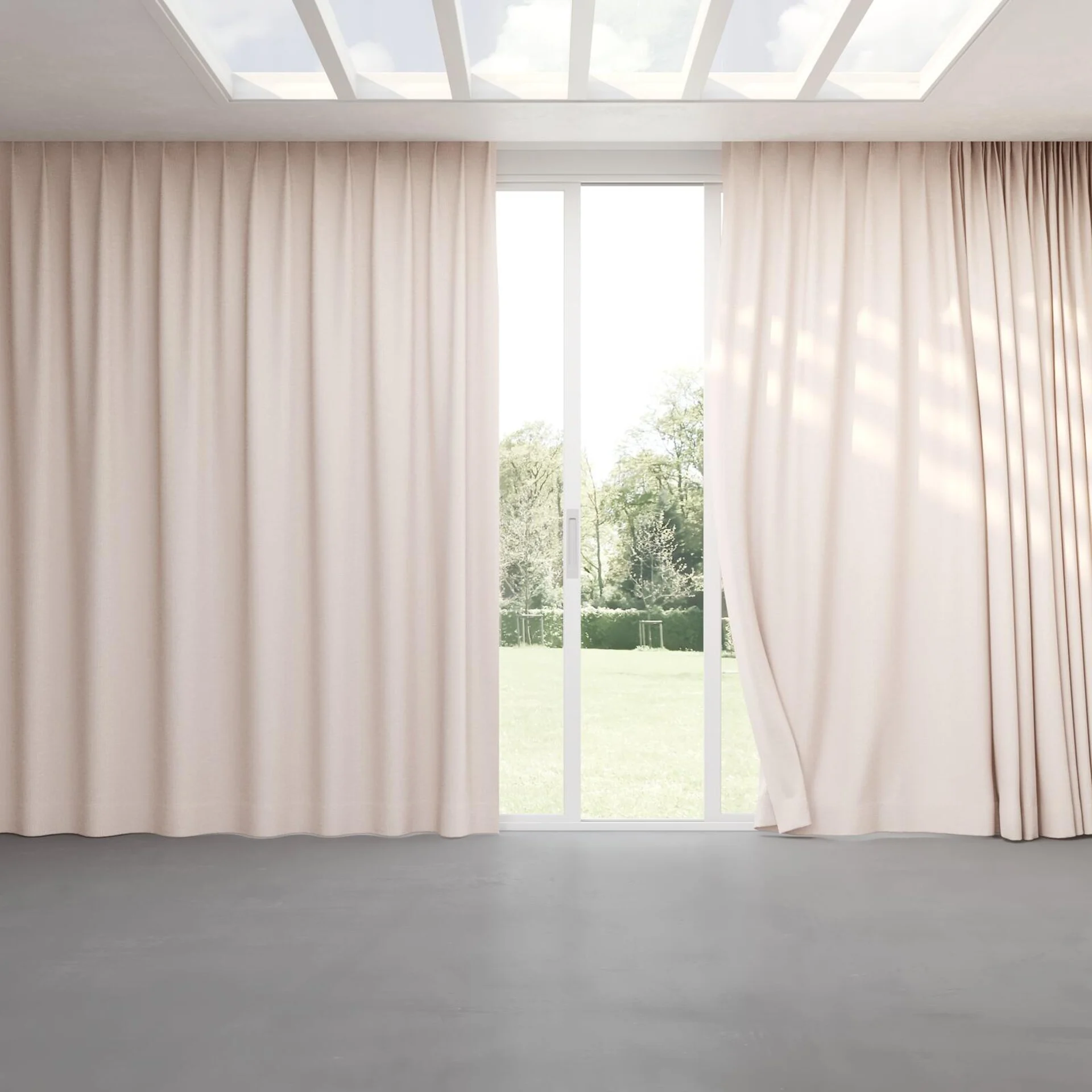 Full view of Artemis Blush, pinch pleat
