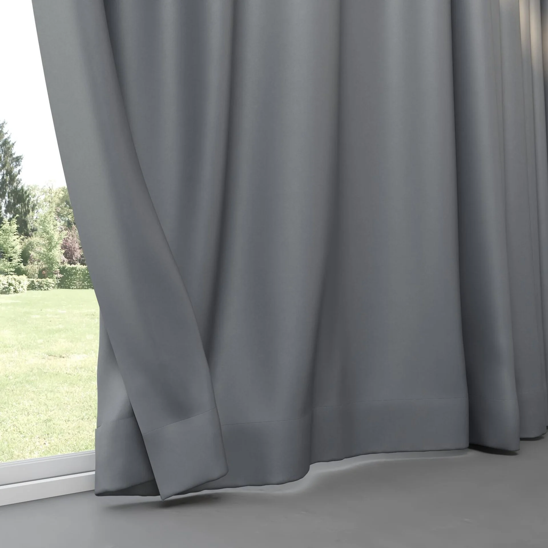 Bottom view of Re-Vive Charcoal, pinch pleat