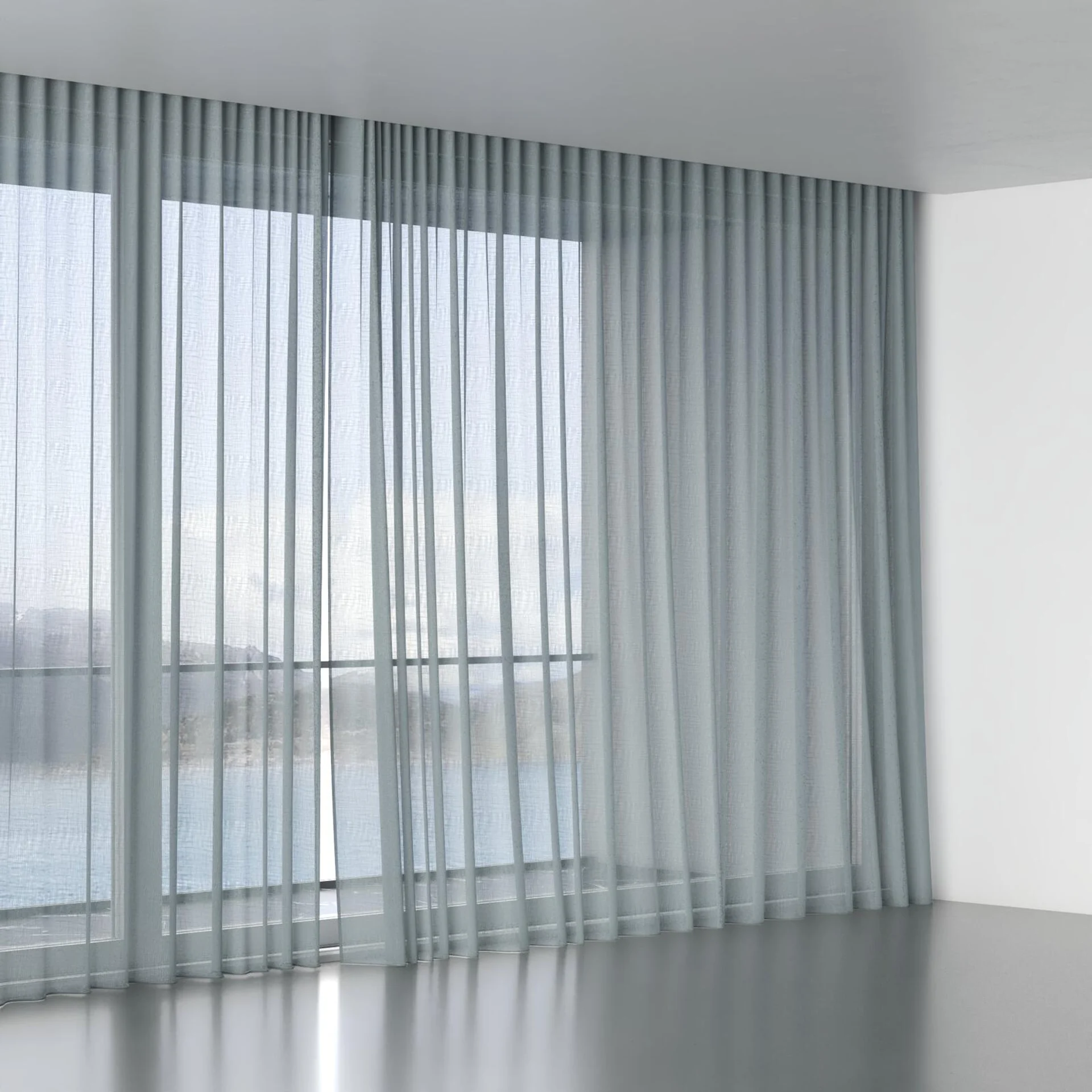 Full view of Uno Sky, wave pleat