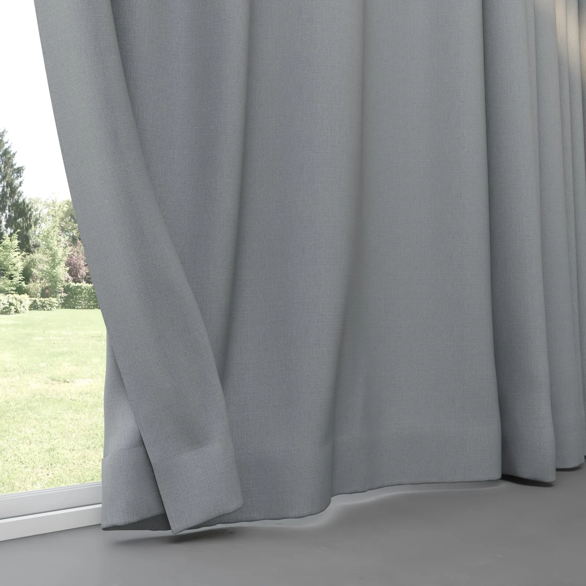 Bottom view of Darkness Aluminium, pinch pleat