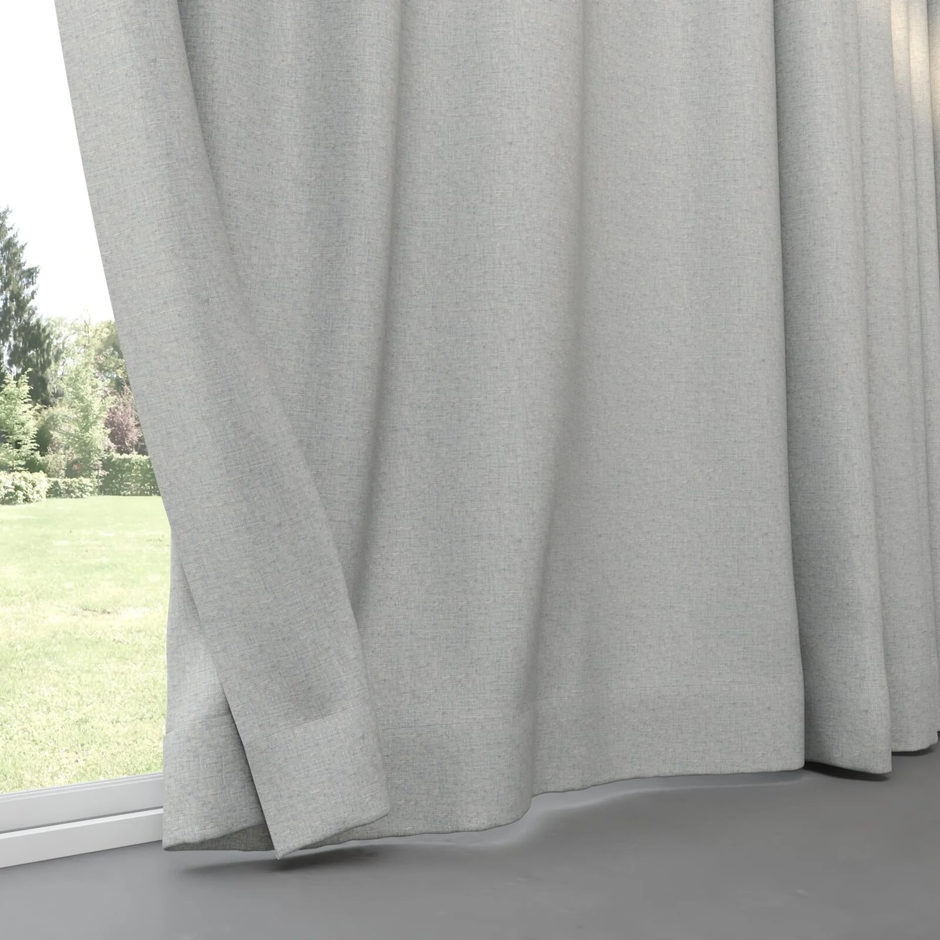 Bottom view of Stonewall Blackout Horizon, pinch pleat