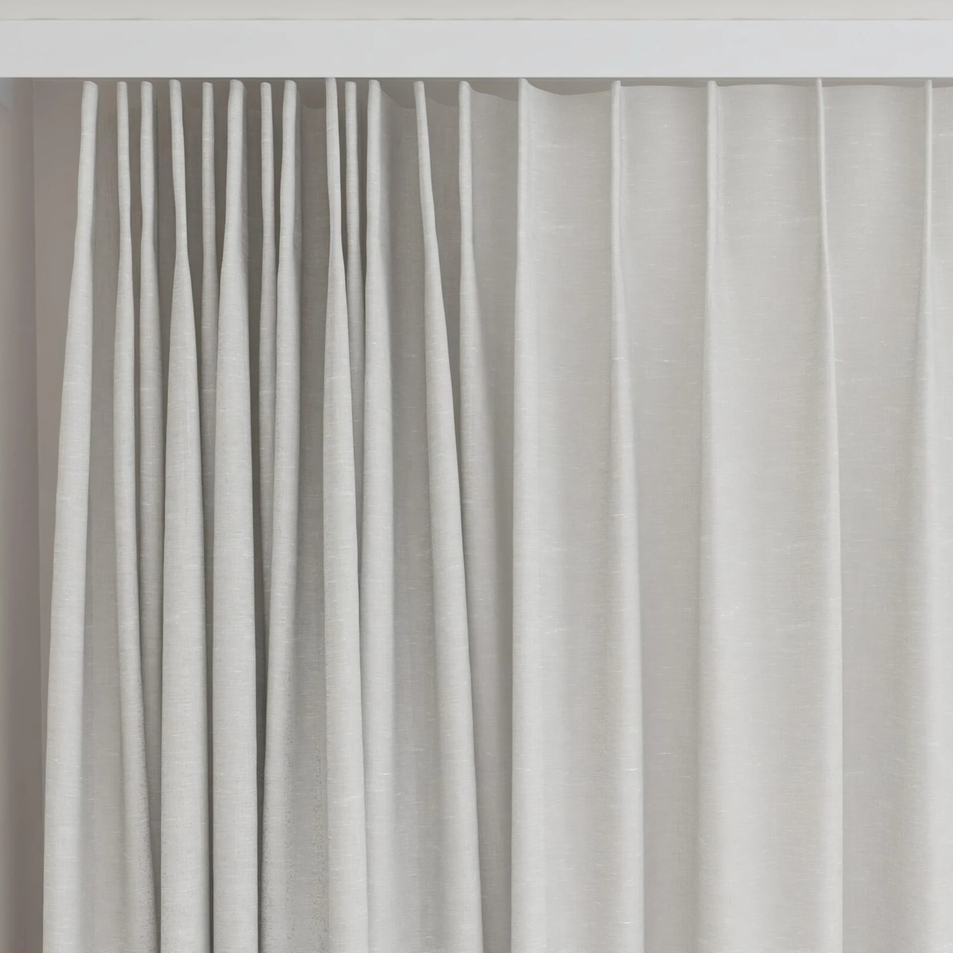Top view of Gesso Lino Bone, on curtain rail