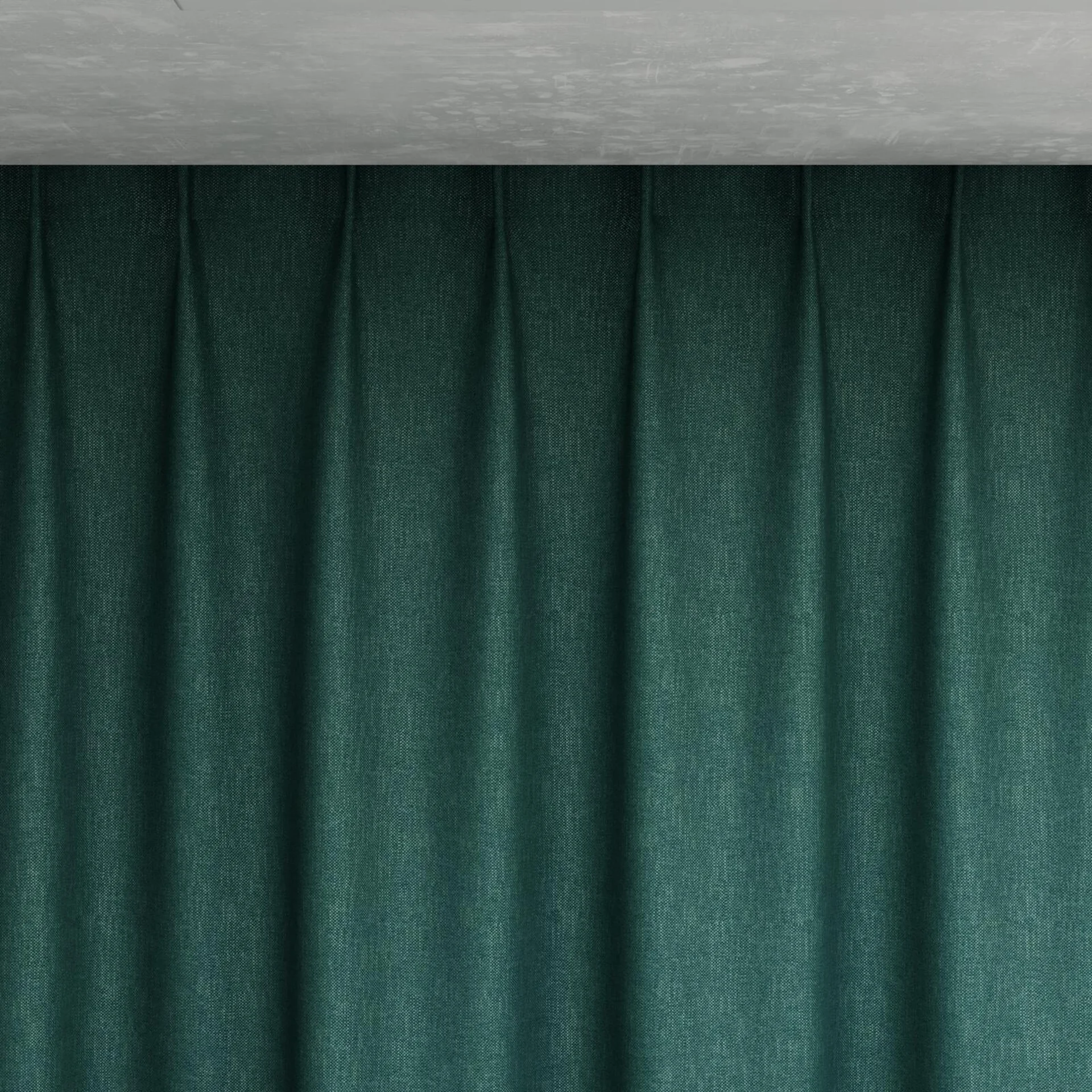 Top view of Bronco Teal, pinch pleat
