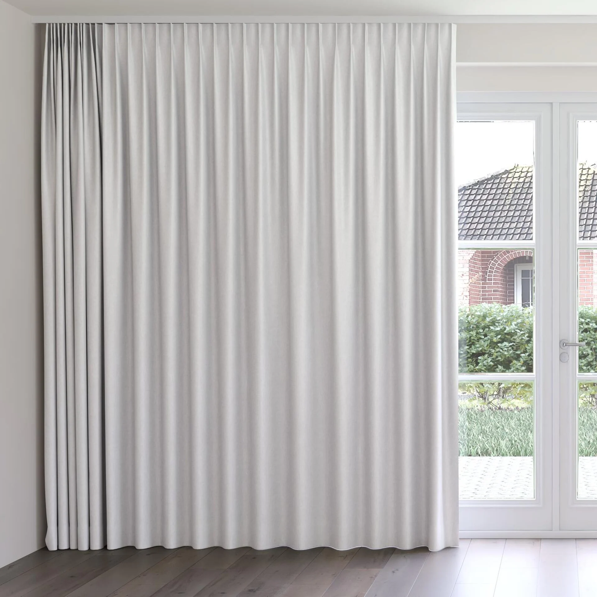 Front view of Fiji Dove, on curtain rail
