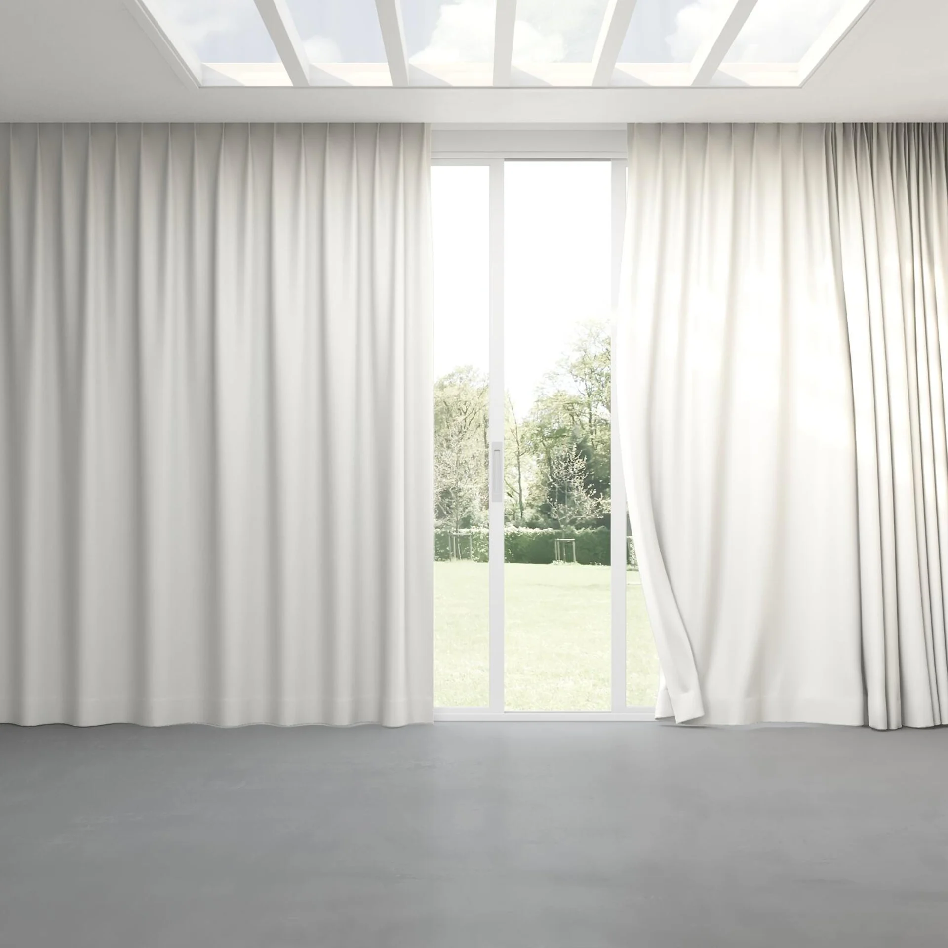 Full view of Colourwash Eco Marshmallow, pinch pleat