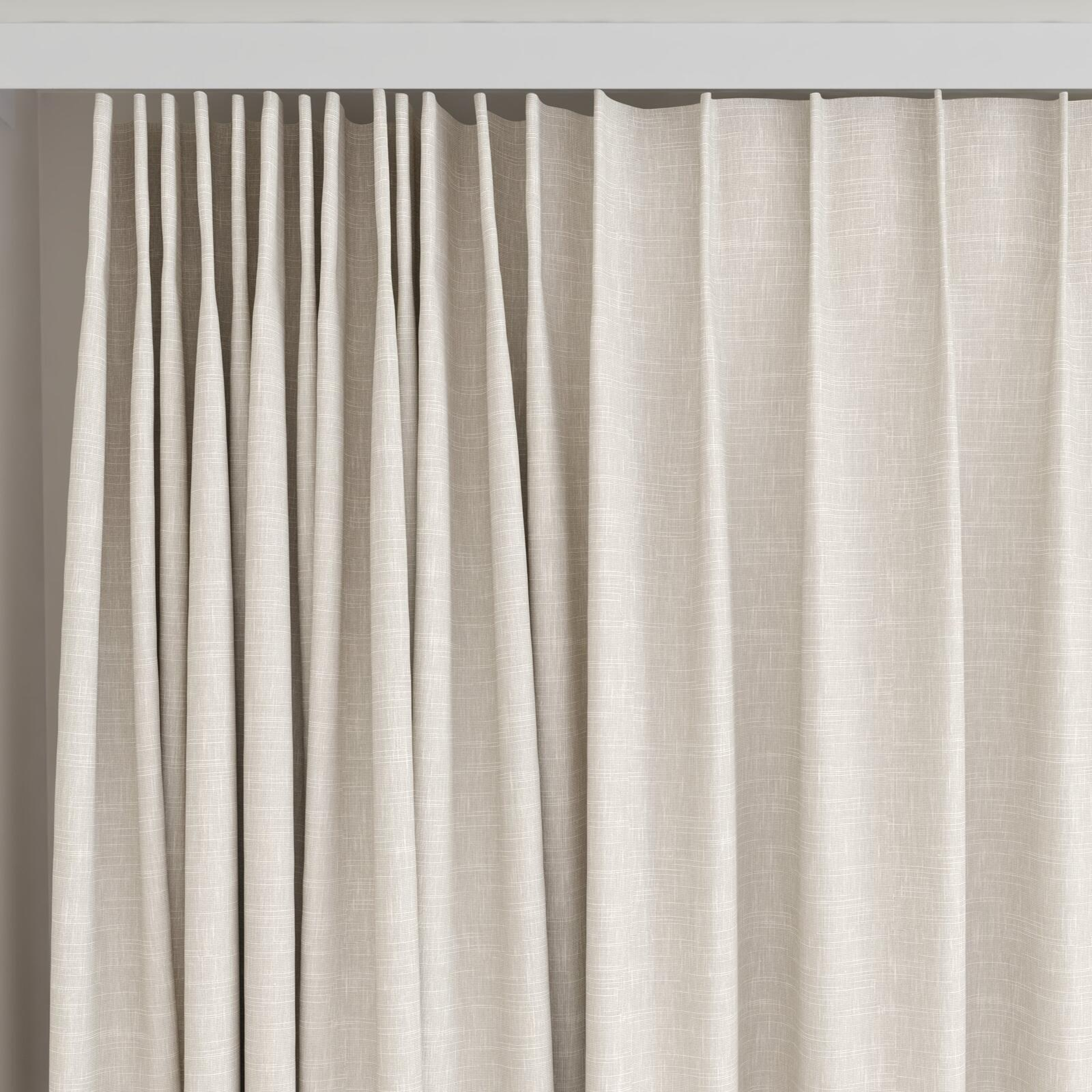 Top view of Artemis Linen, on curtain rail