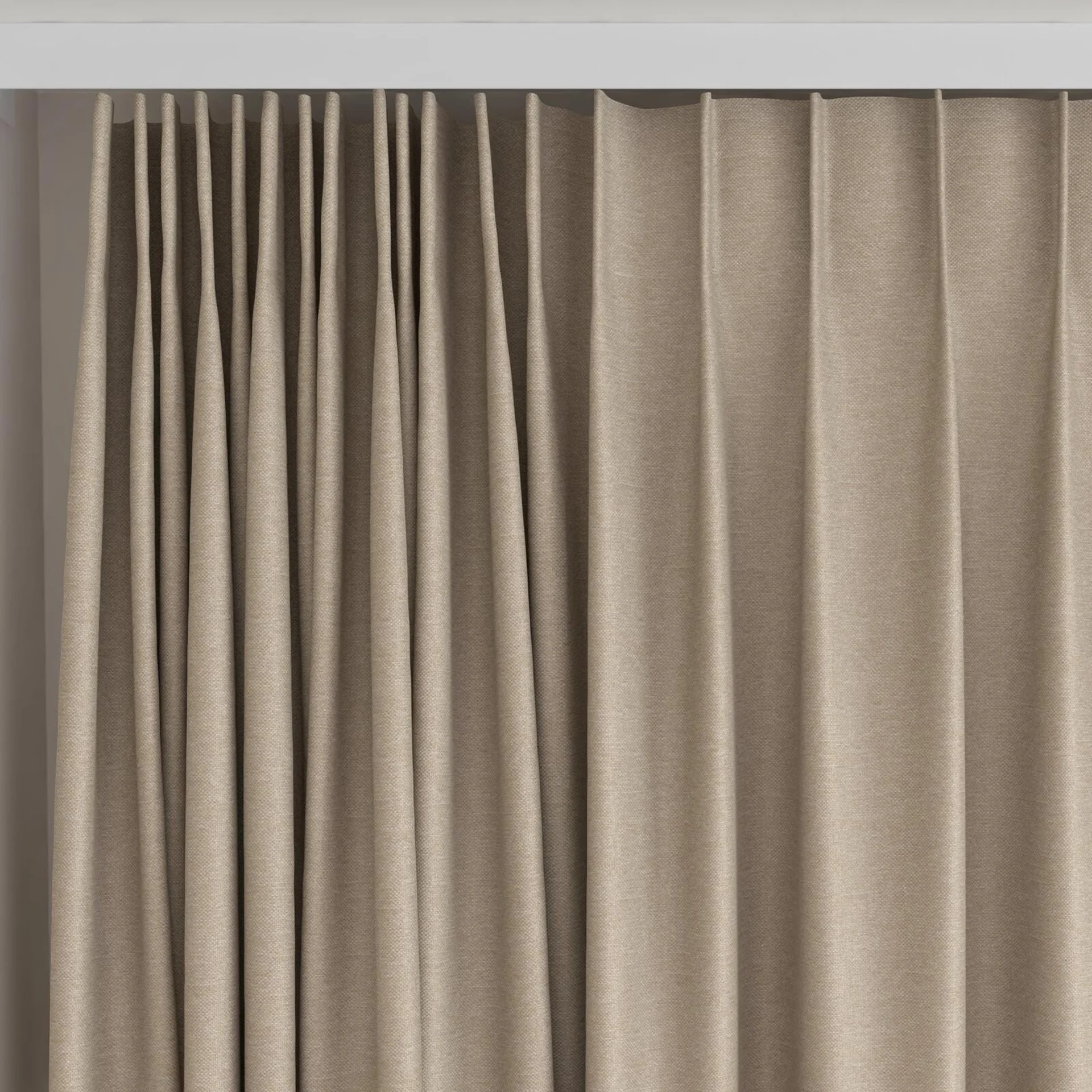 Top view of Duede Dune, on curtain rail