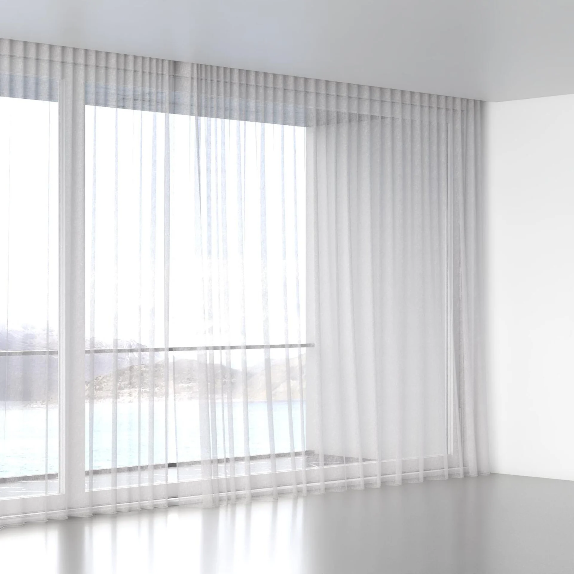 Full view of Seaview Shell, wave pleat