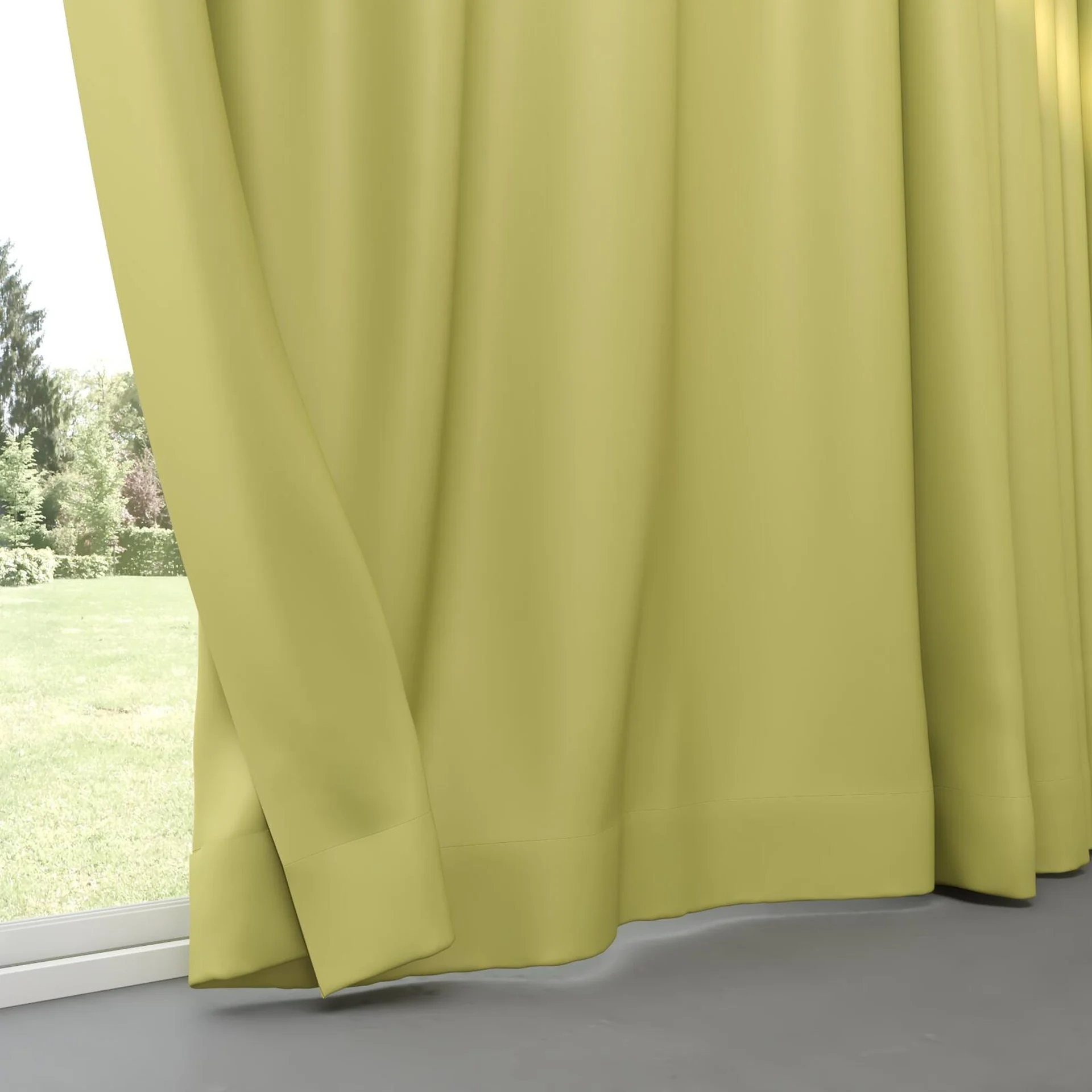 Bottom view of Ultra Dim Oasis, pinch pleat