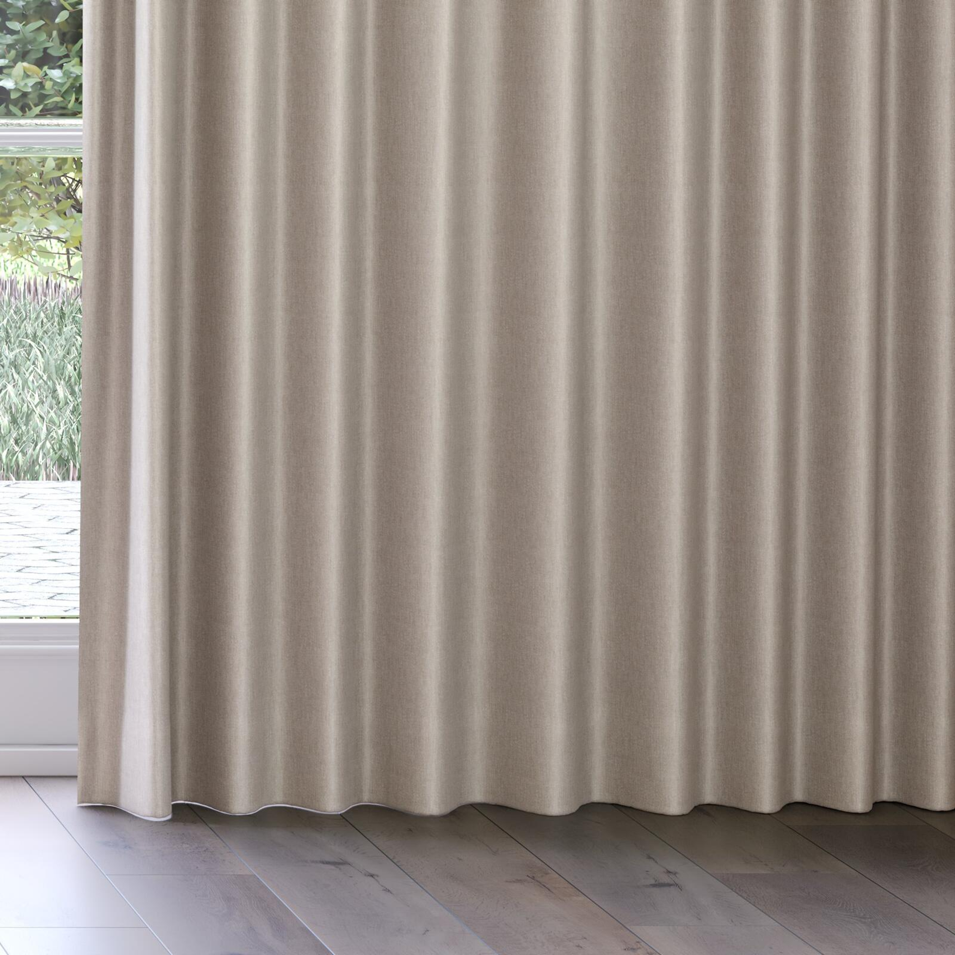 Bottom view of Fiji Antique, on curtain rail