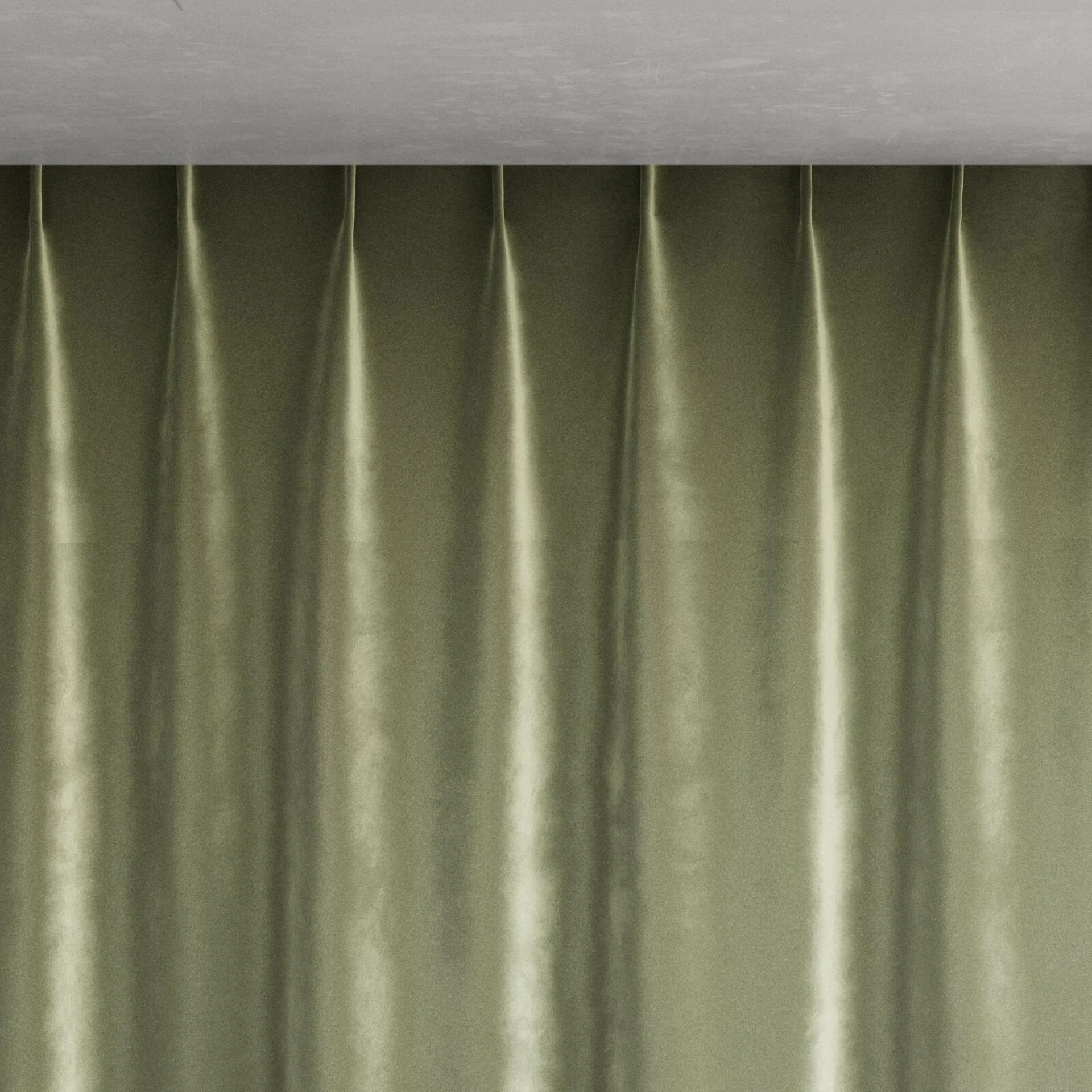 Top view of Velvelux Tarragon, pinch pleat