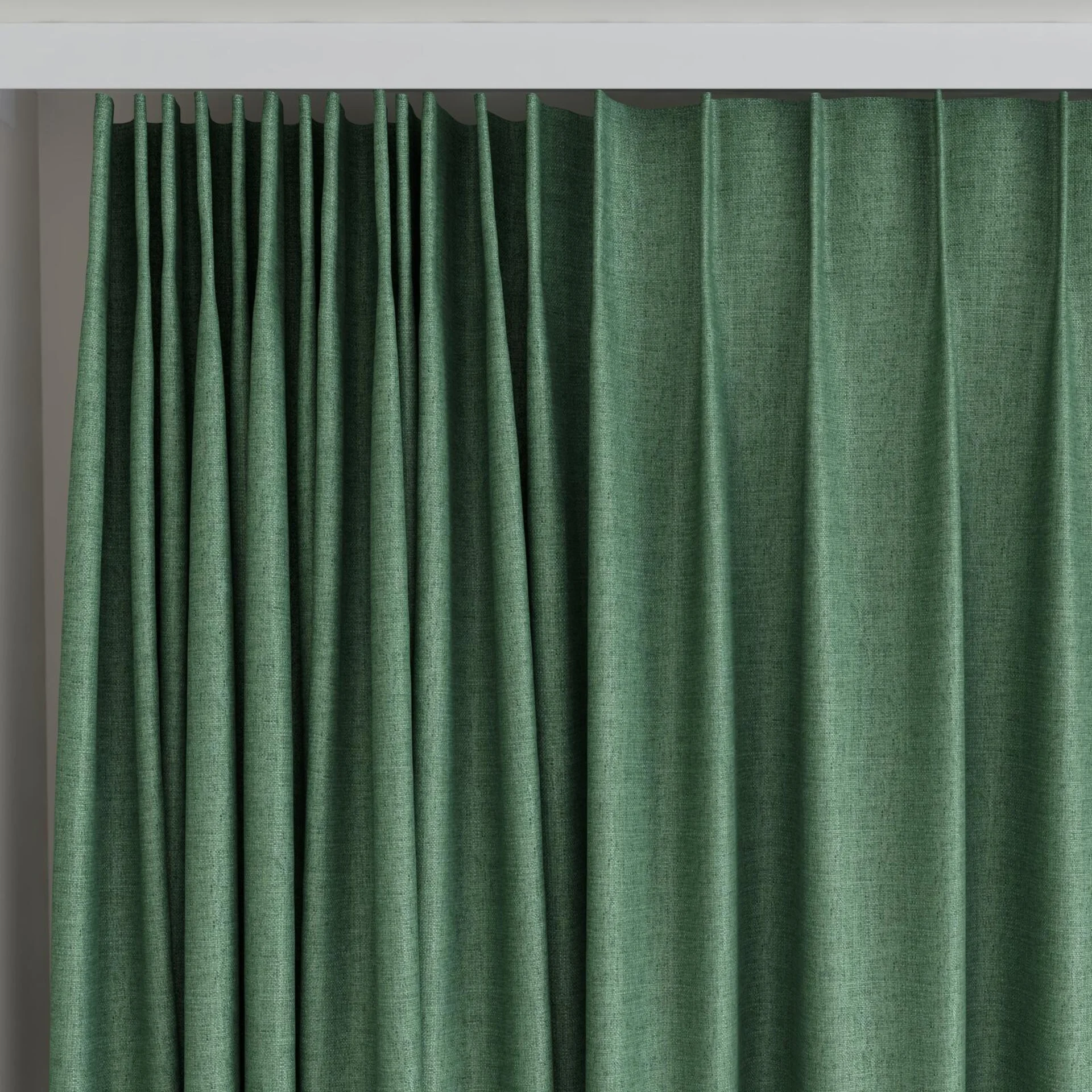 Top view of Frisco Ivy, on curtain rail