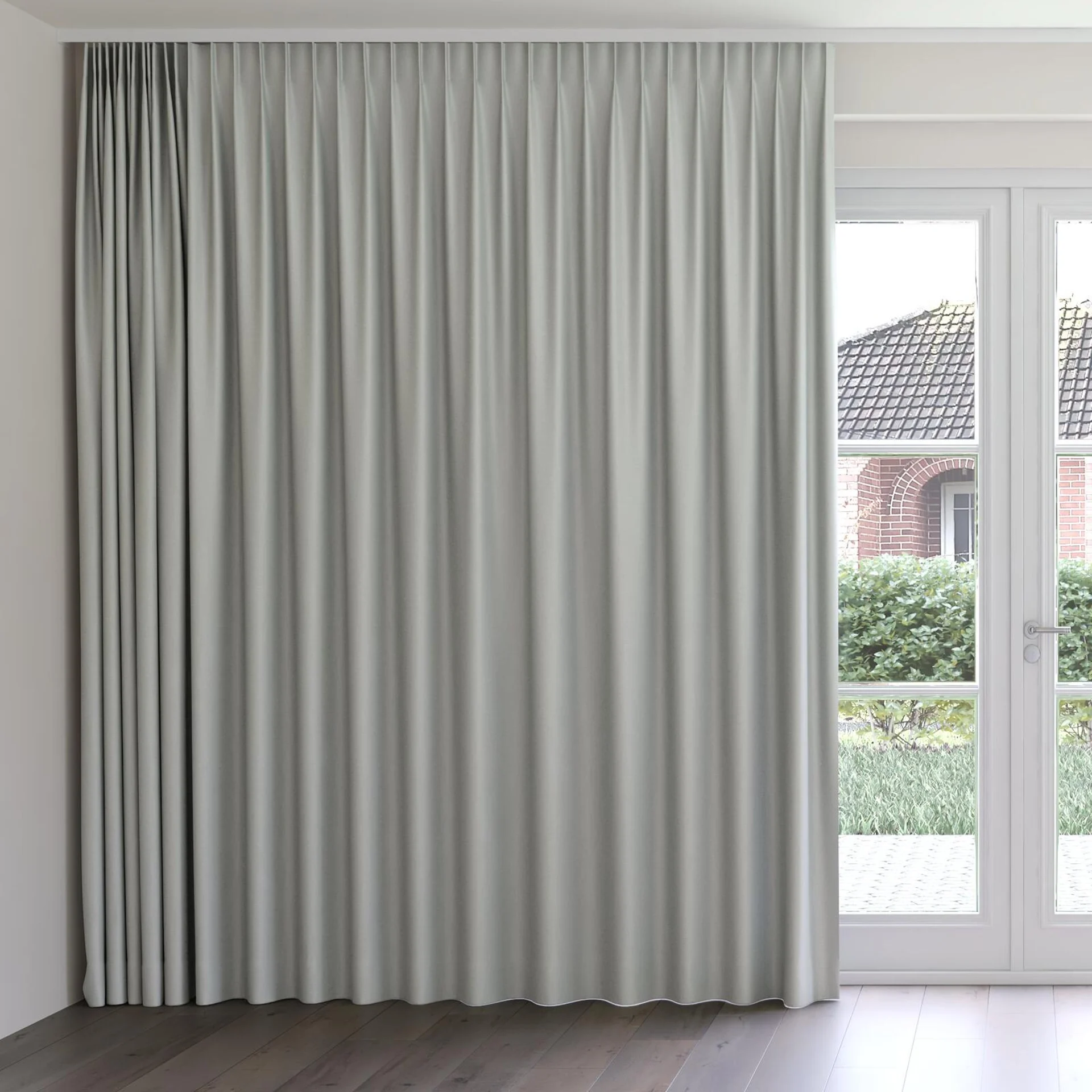 Front view of Grove Rabbit, on curtain rail