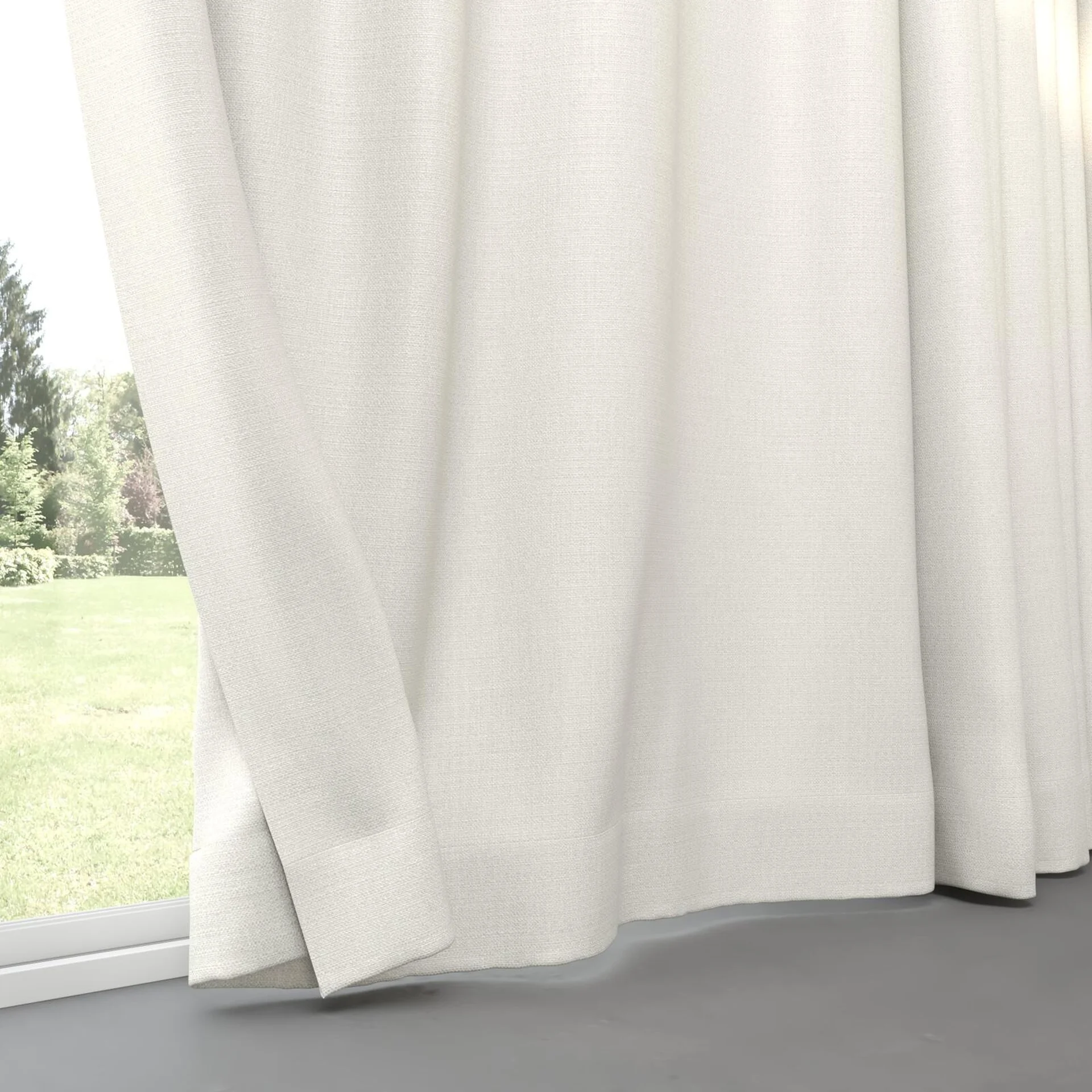 Bottom view of Saturn Cream, pinch pleat