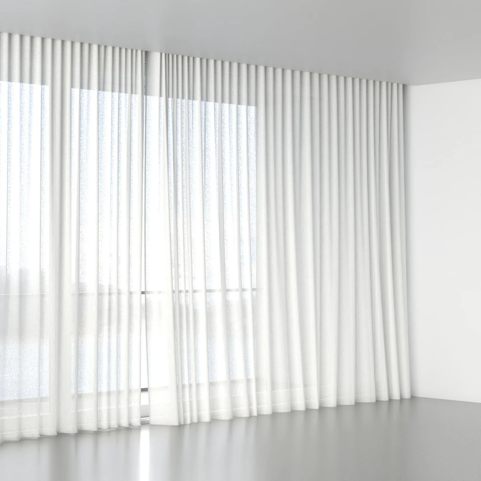 Full view of Shoji Linen, wave pleat