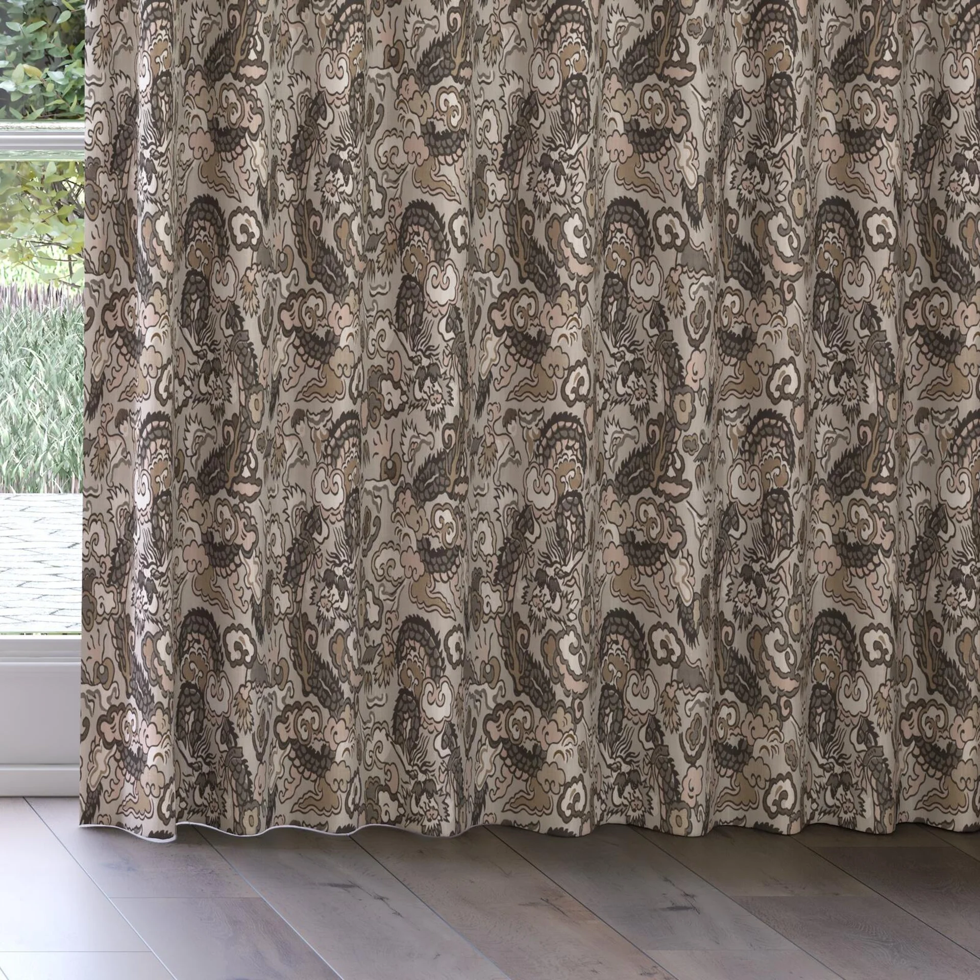 Bottom view of Komodo Dragon Basalt, on curtain rail