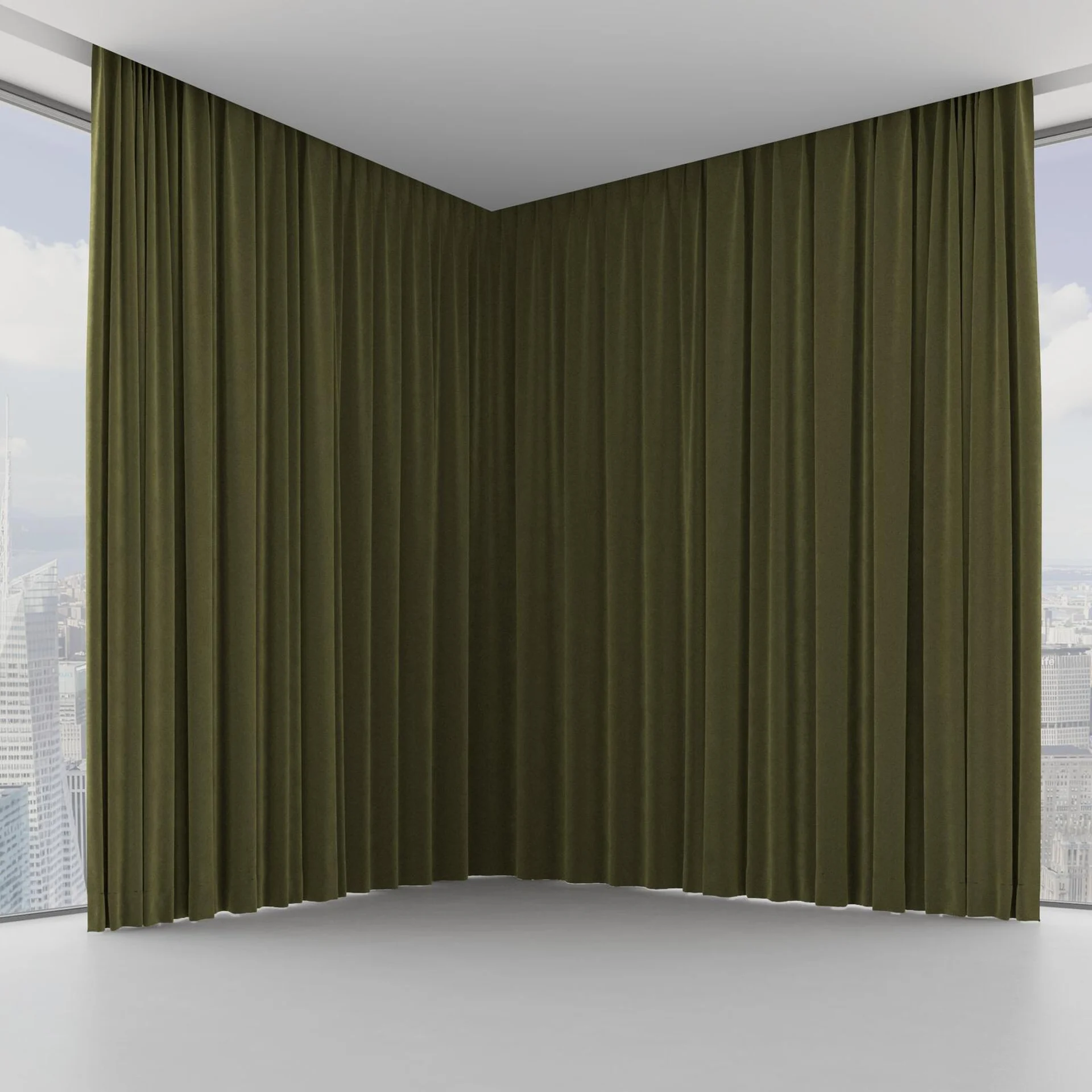 Front view of Vienna Moss, on hidden rail