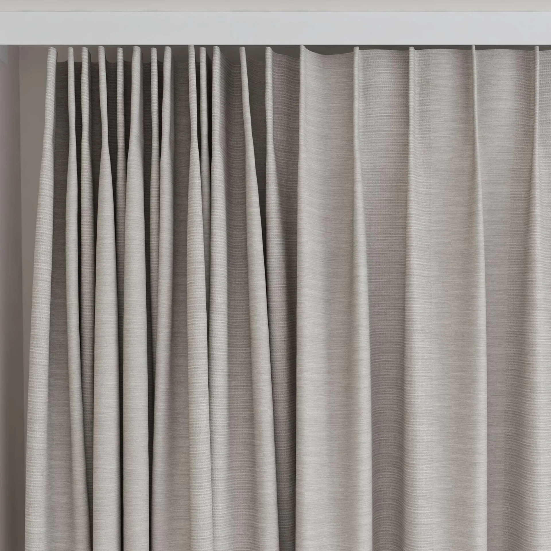 Top view of Borneo Uncoated Stone, on curtain rail