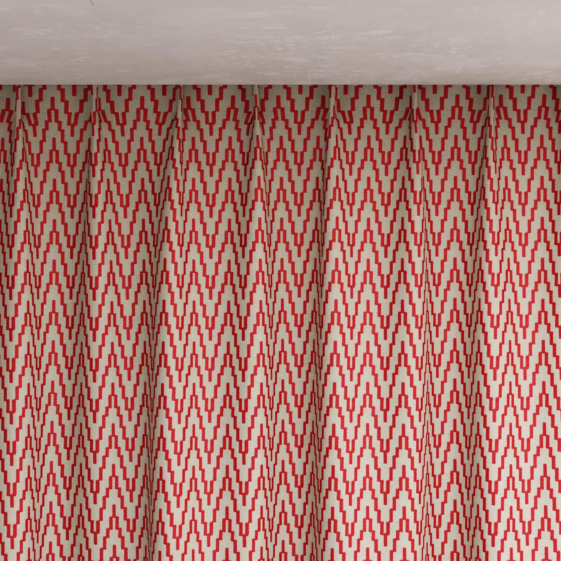 Top view of Running Poppy, pinch pleat