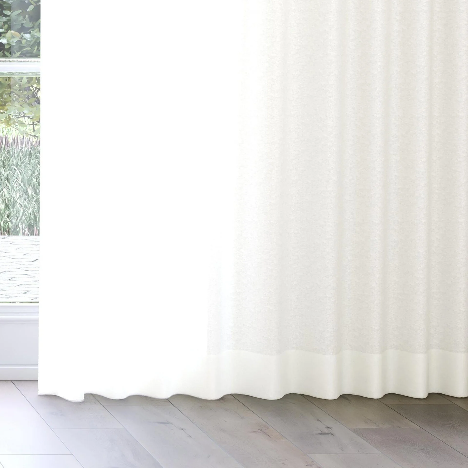 Bottom view of Kyoto Snow, on curtain rail