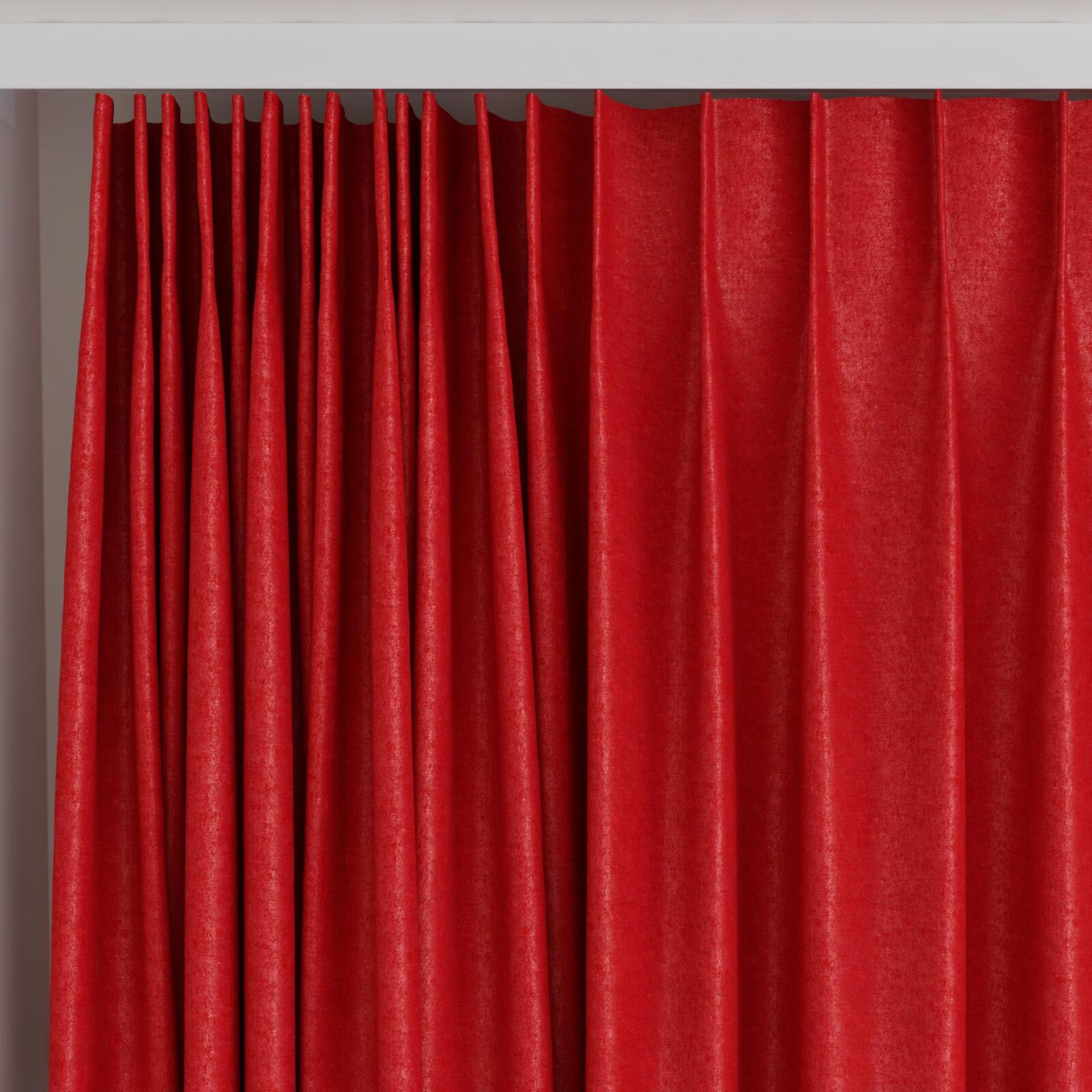 Top view of Drama Poppy, on curtain rail